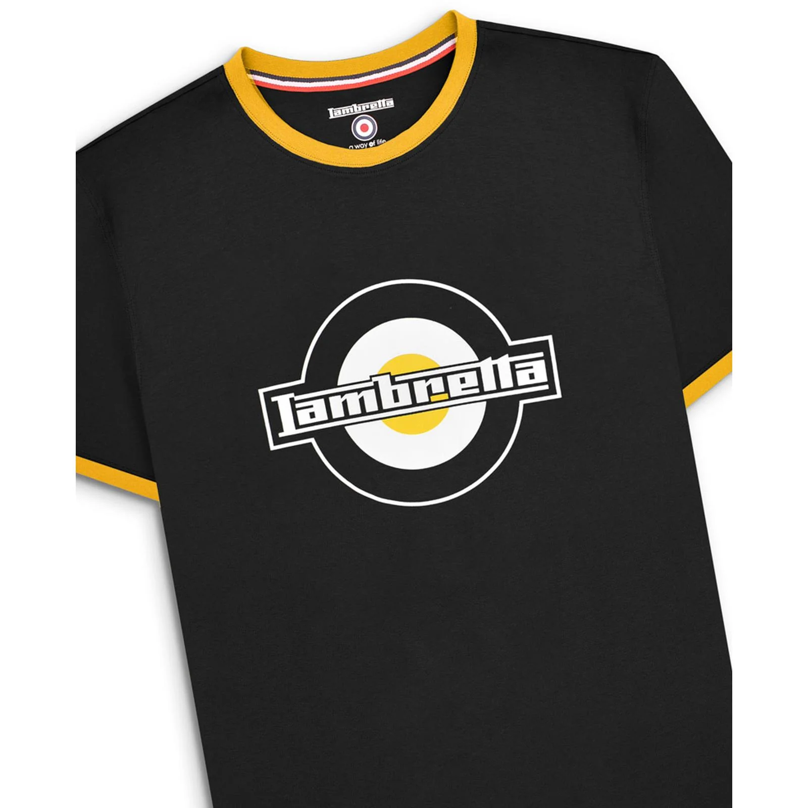 Lambretta Mens Logo Ringer Crew Neck Cotton T-Shirt - Image 13