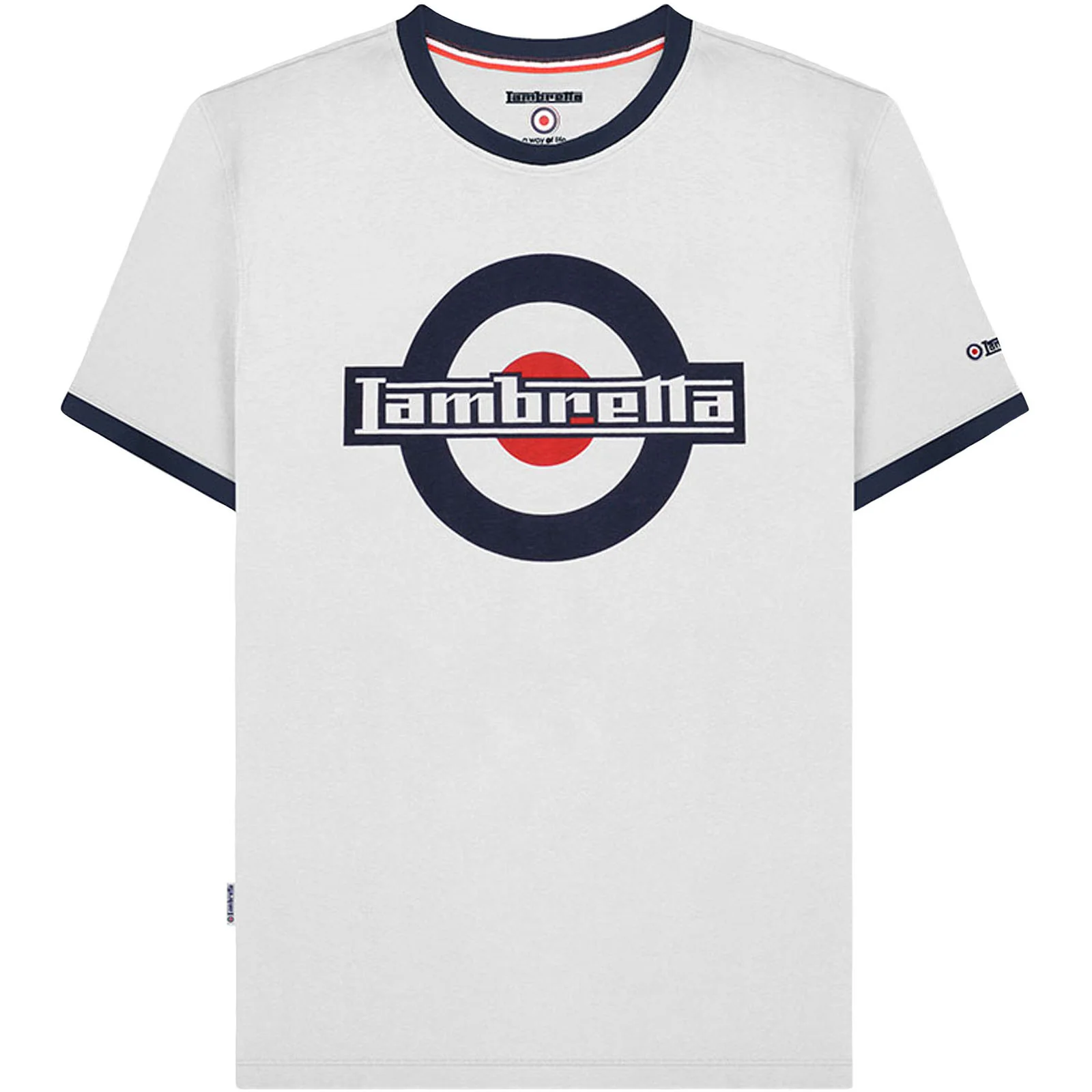 Lambretta Mens Logo Ringer Crew Neck Cotton T-Shirt - Image 3