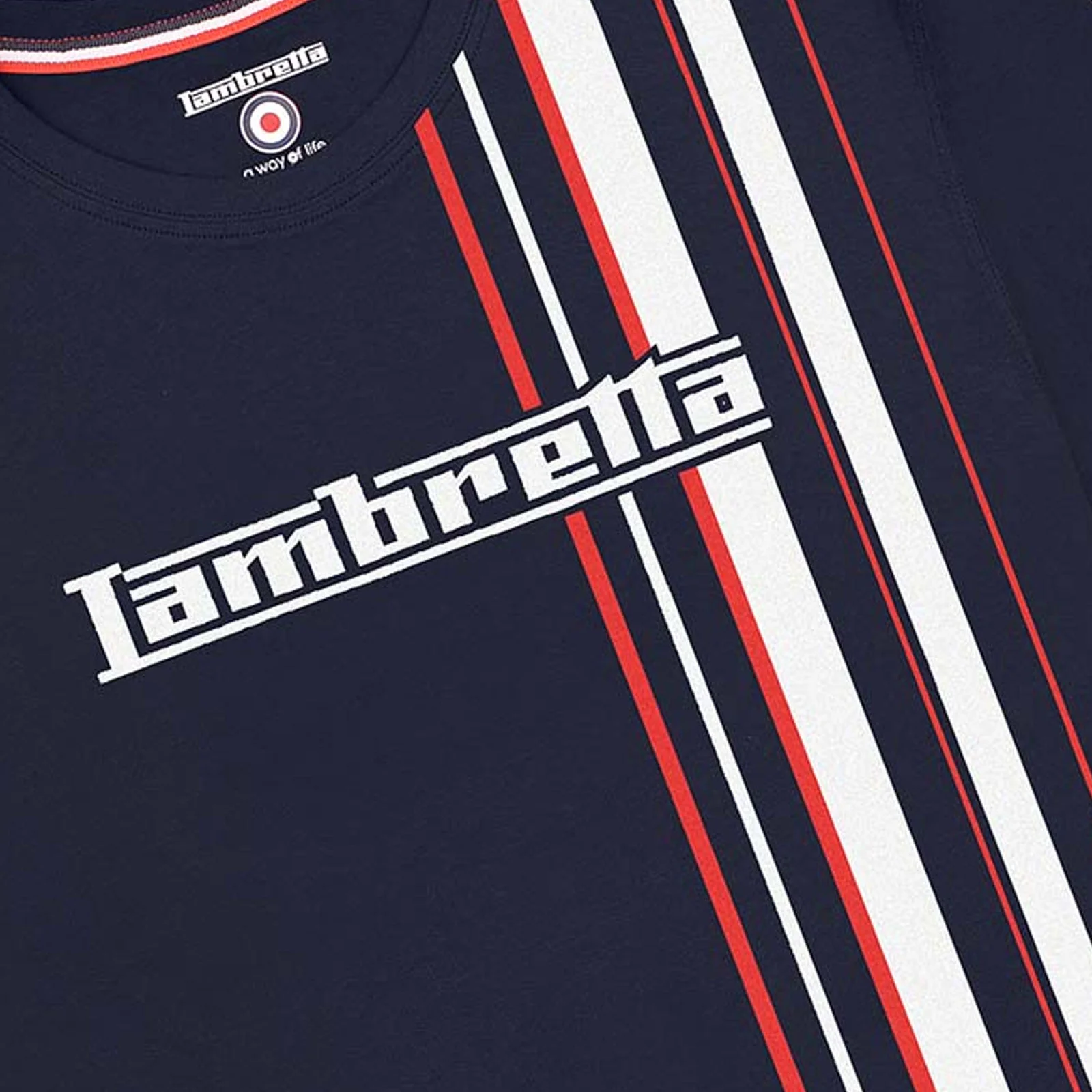 Lambretta Mens Multi Stripe Short Sleeve T-Shirt - Image 35