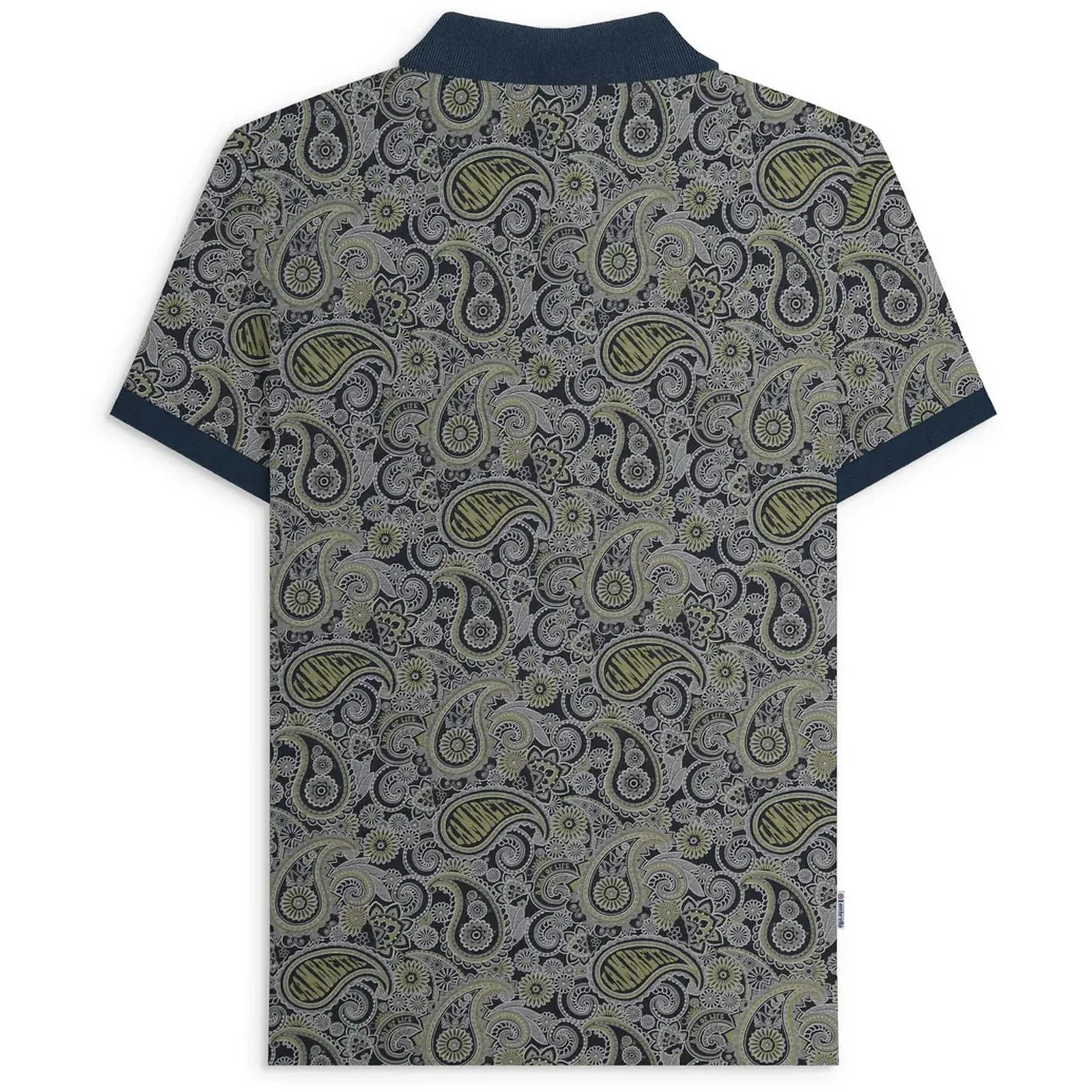 Lambretta Mens Paisley Brand Three Button Retro Polo Shirt Top - Image 47