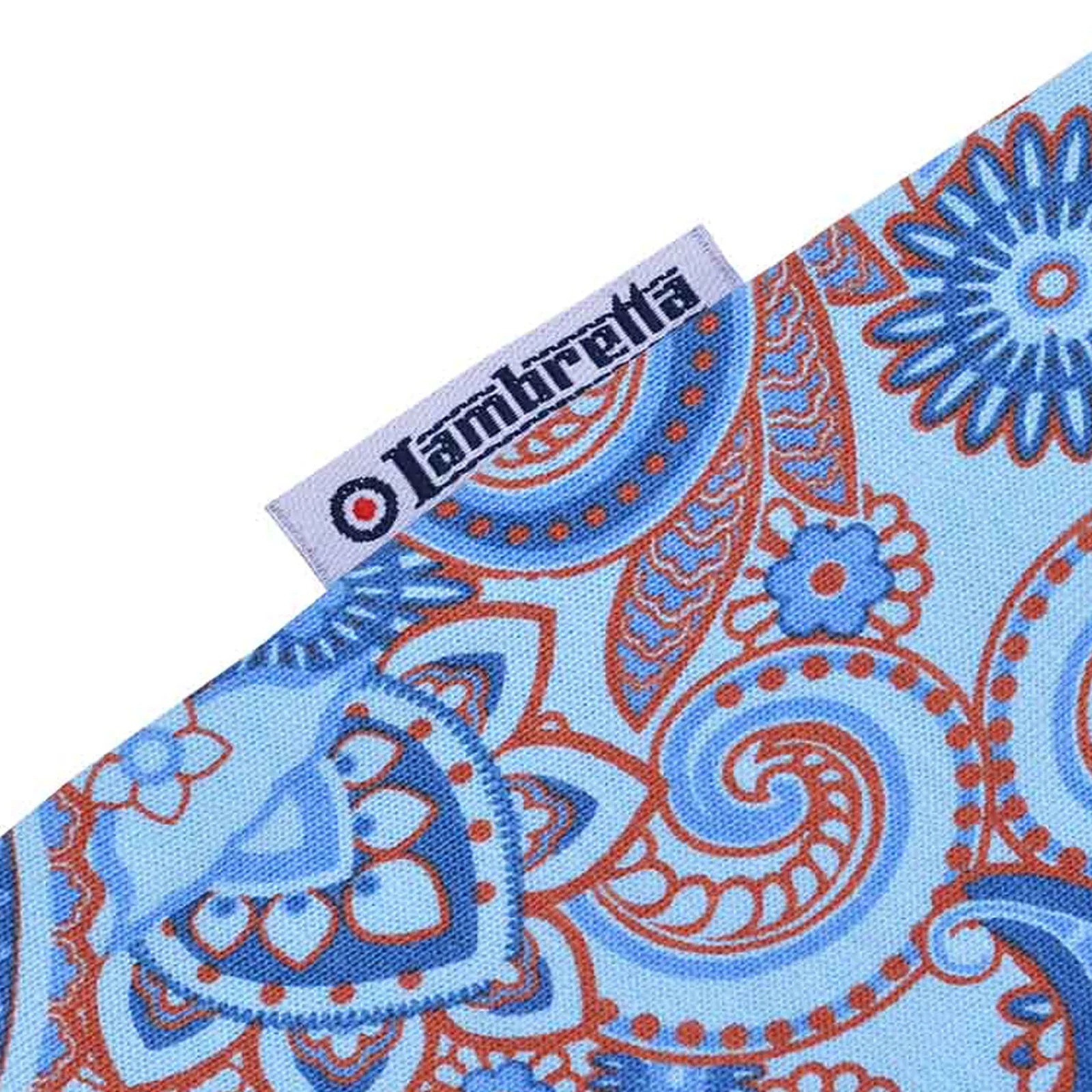 Lambretta Mens Paisley Brand Three Button Retro Polo Shirt Top - Image 67