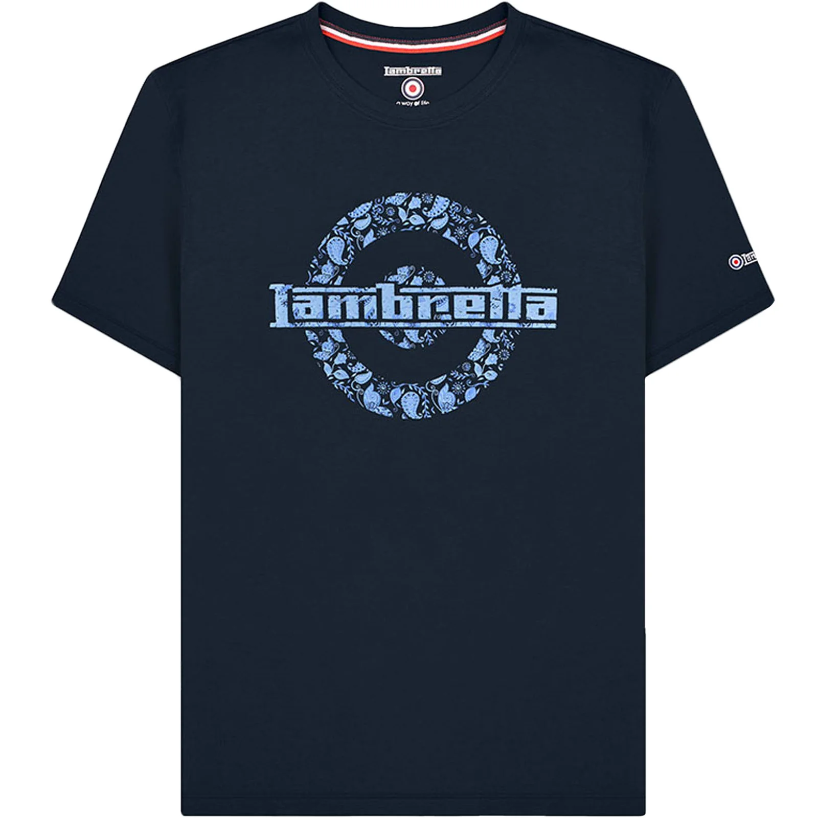 Lambretta Mens Paisley Logo Crew Neck T-Shirt - Image 3