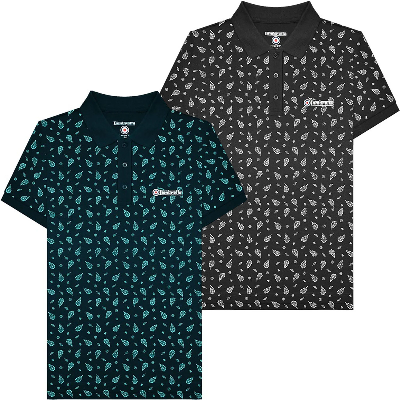Lambretta Mens Paisley Polo Shirt