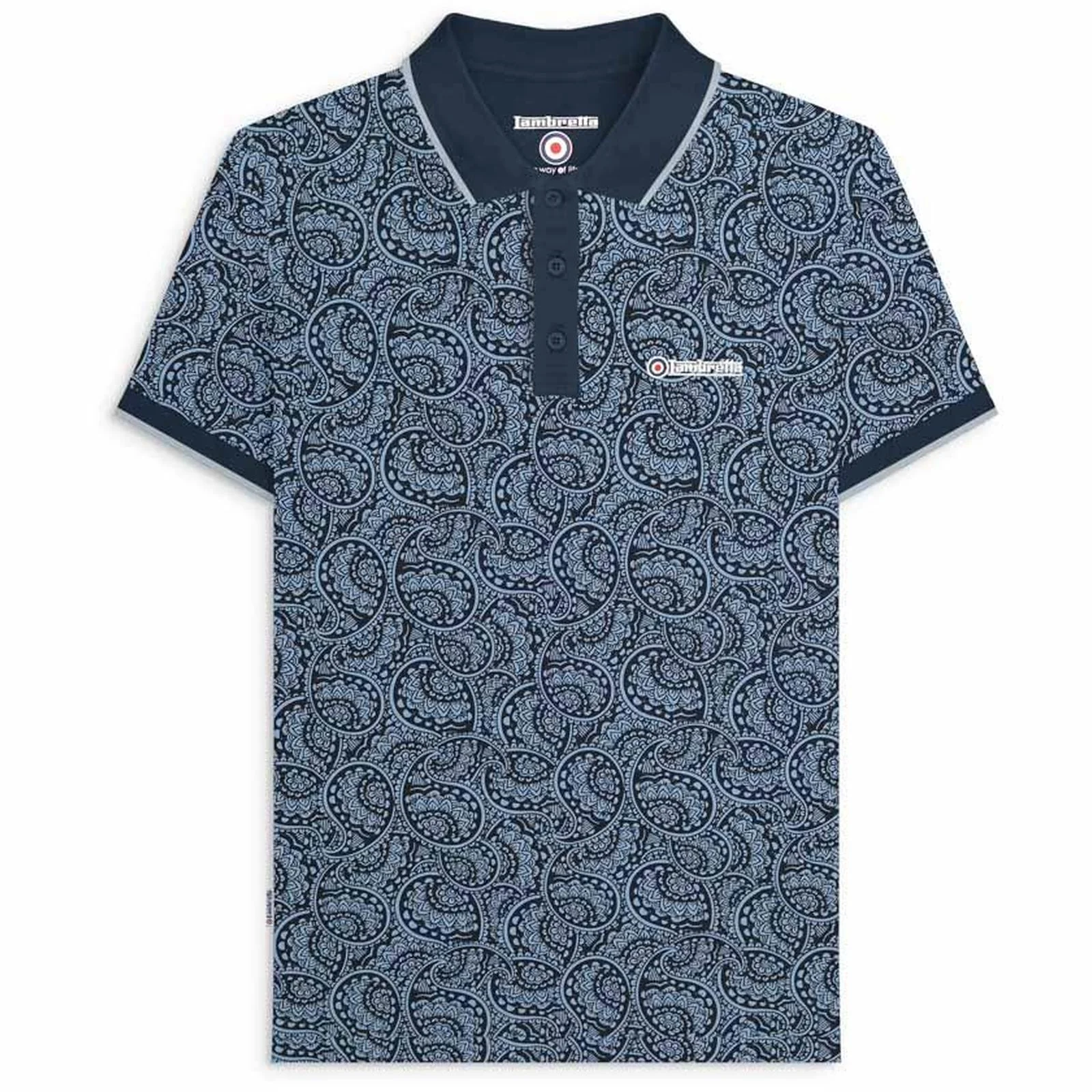 Lambretta Mens Paisley Tonal Big & Tall Polo Shirt