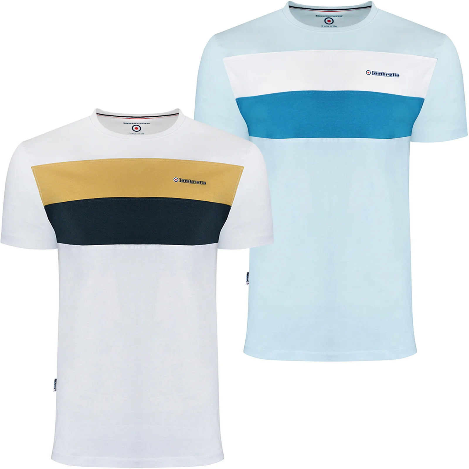 Lambretta Mens Panelled Casual T-Shirt