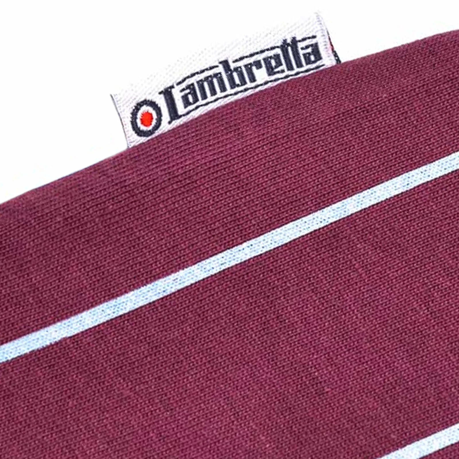 Lambretta Mens Pinstripe Short Sleeve 3 Button Placket Cotton Polo Shirt Top - Image 8