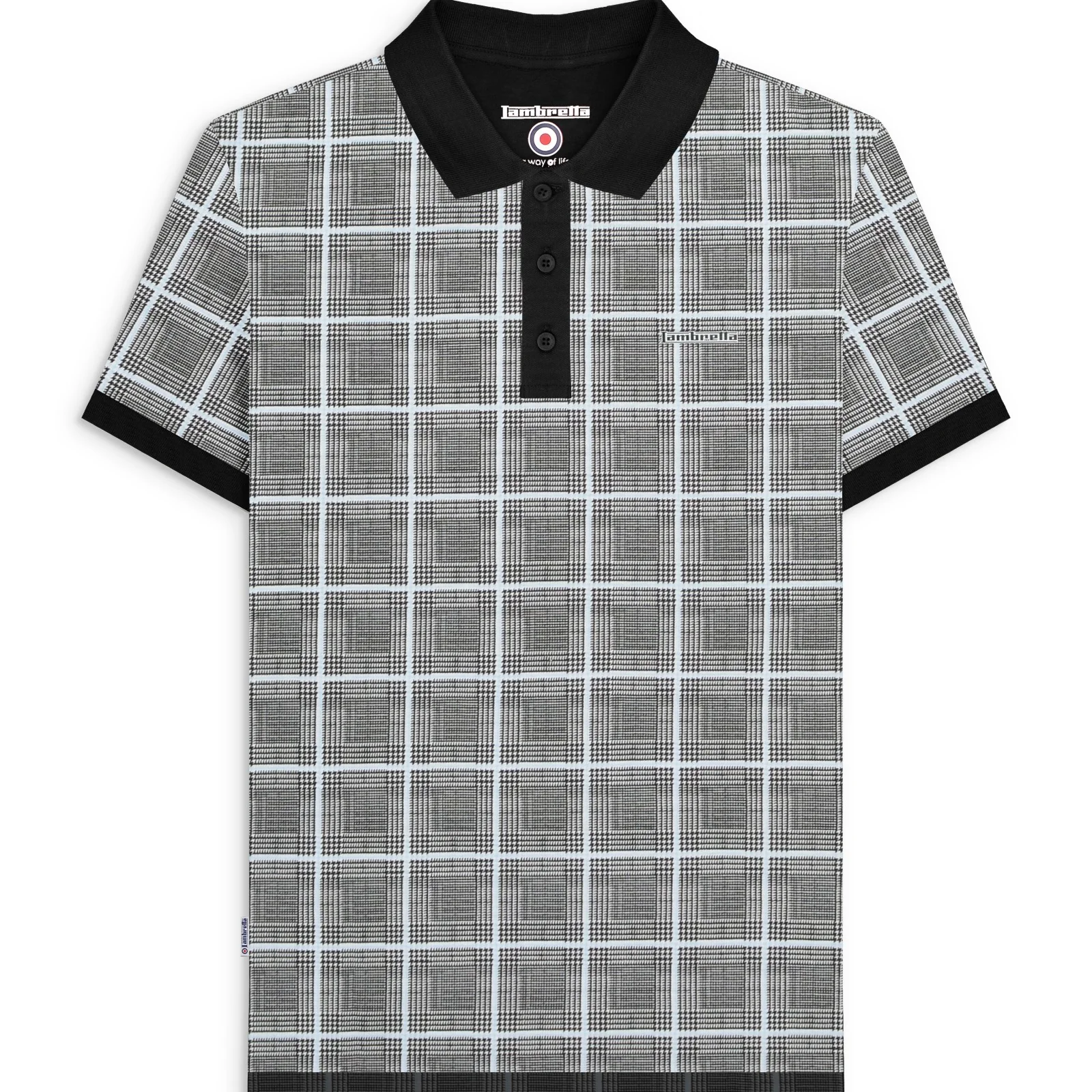 Lambretta Mens Pow Check Polo Short Sleeve Polo Shirt - Image 2