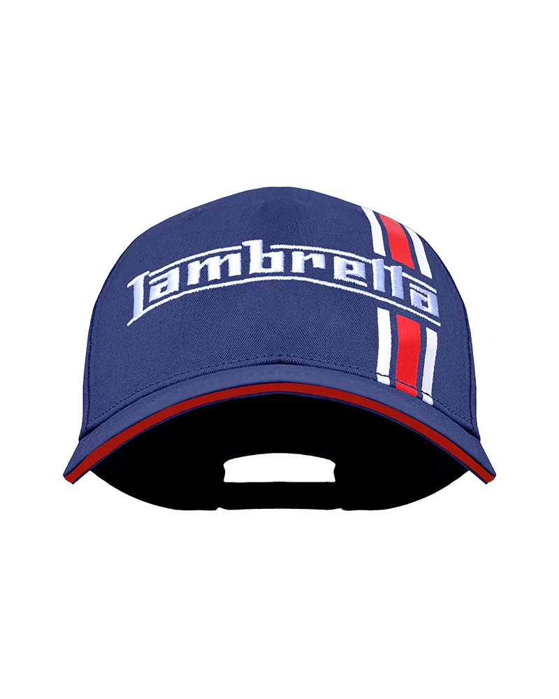 Lambretta Mens Racing Stripe Adjustable Baseball Cap Hat - Navy - Image 4