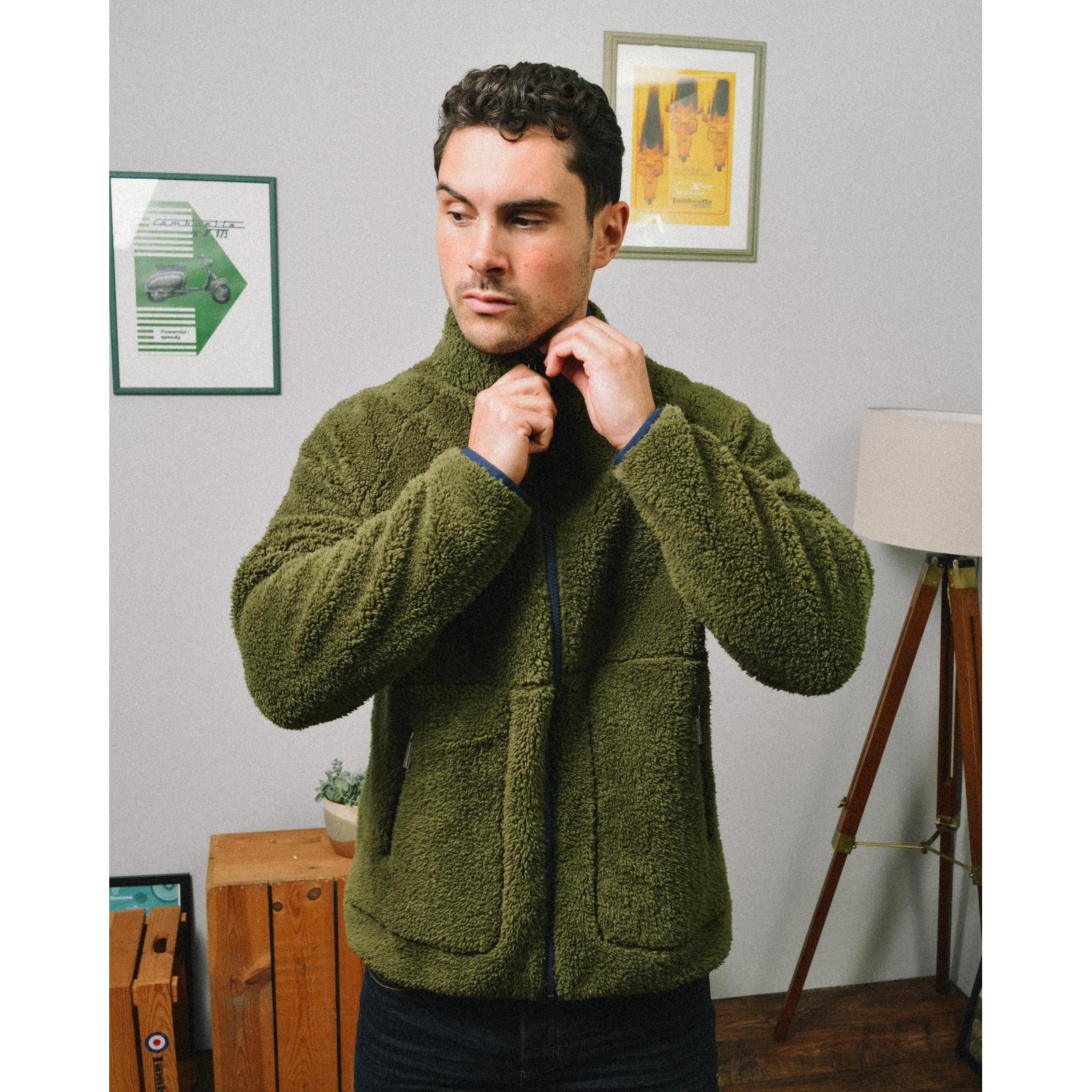 Lambretta Mens Sherpa Full Zip Fleece Jacket - Image 4