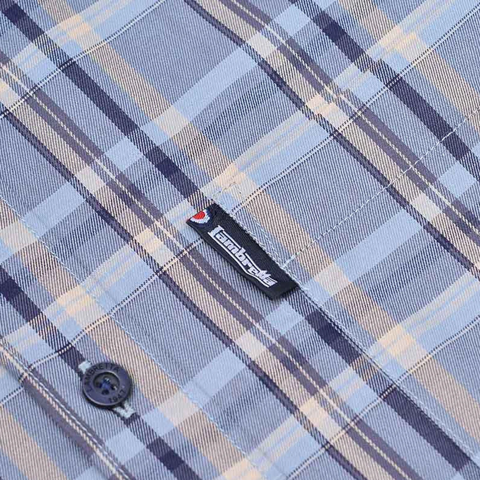 Lambretta Mens Short Sleeve Checked Button Down Shirt - Image 7