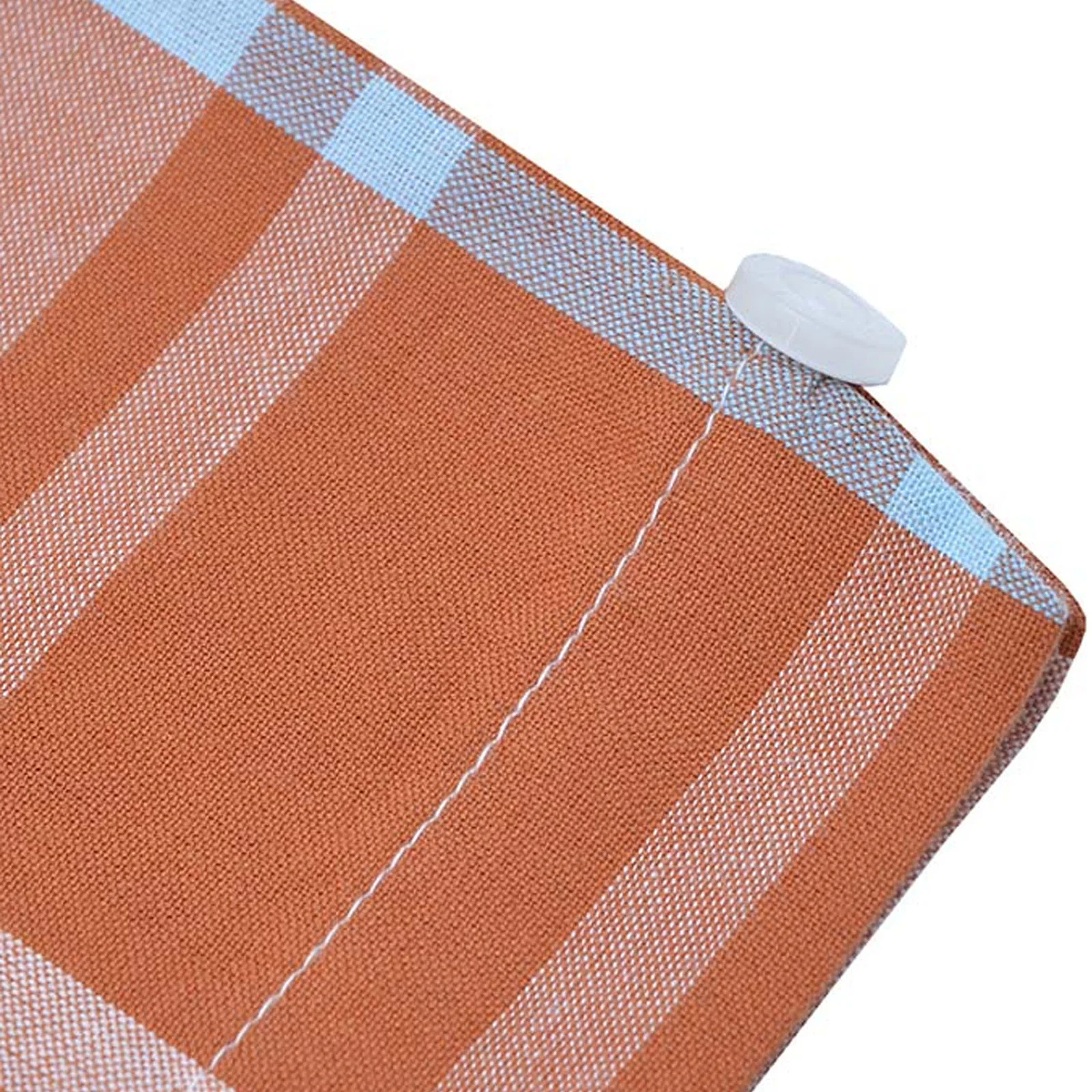 Lambretta Mens Short Sleeve Cotton Check Button Down Collar Shirt - Rust/White - Image 8