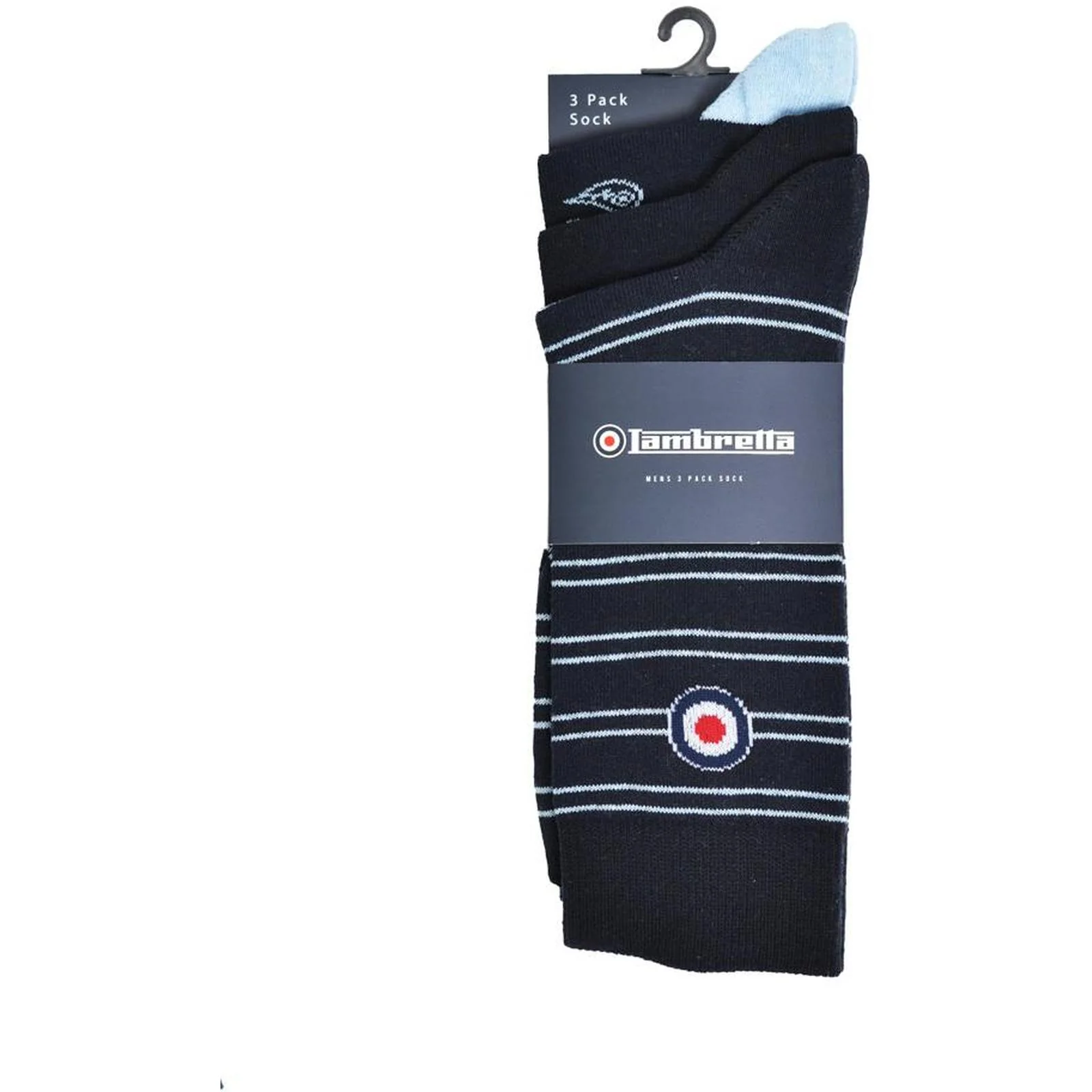 Lambretta Mens Target 3 Pack Crew Socks - Image 3