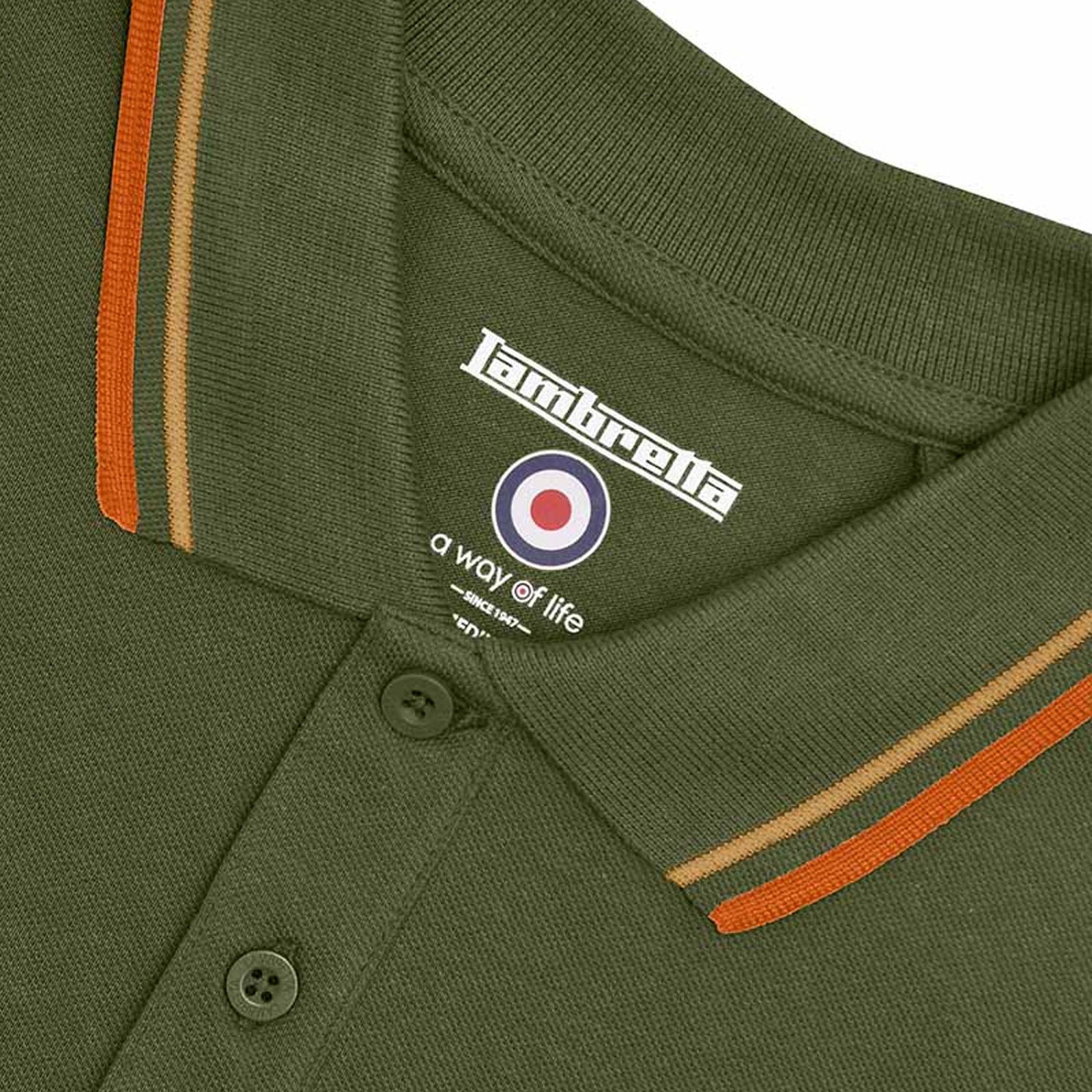 Lambretta Mens Twin Tipped Retro Polo Shirt - Image 43