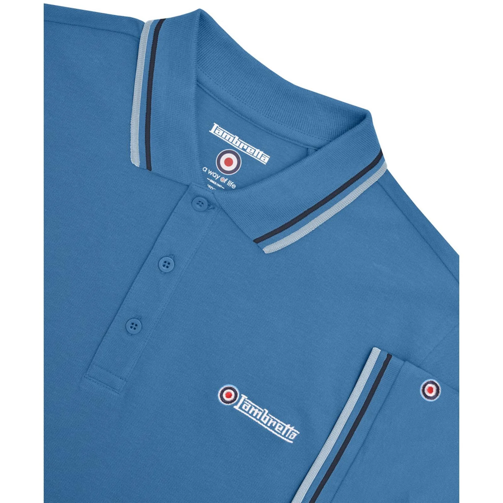 Lambretta Mens Twin Tipped Retro Polo Shirt - Image 51