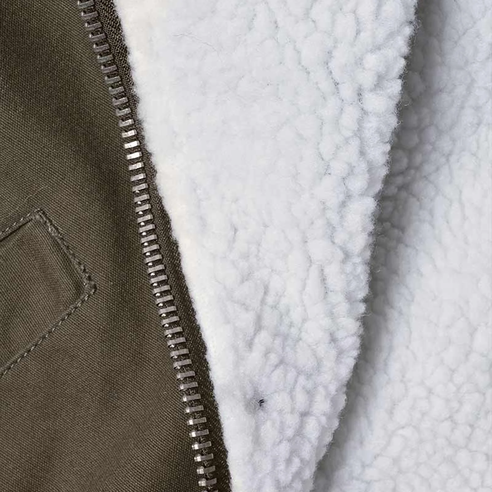 Lambretta Sherpa Lined Faux Fur Hooded Parka Jacket - Khaki - Image 7