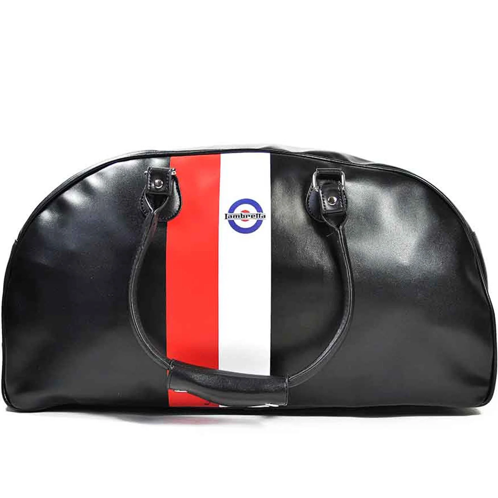 Lambretta Retro Sport Zipped Faux Leather Duffle Bag - Black - Image 2