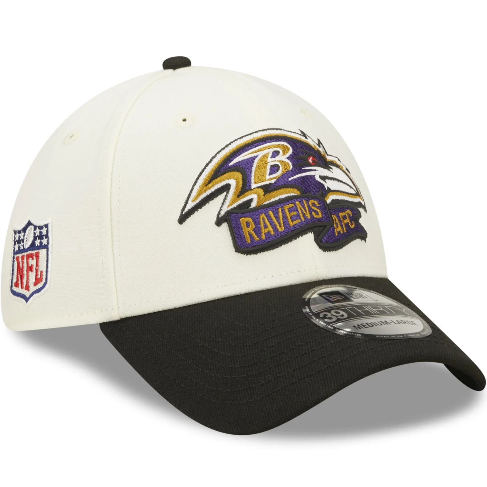 New Era Baltimore Ravens NFL 39THIRTY Sideline 2022 Baseball Cap - White - Image 3