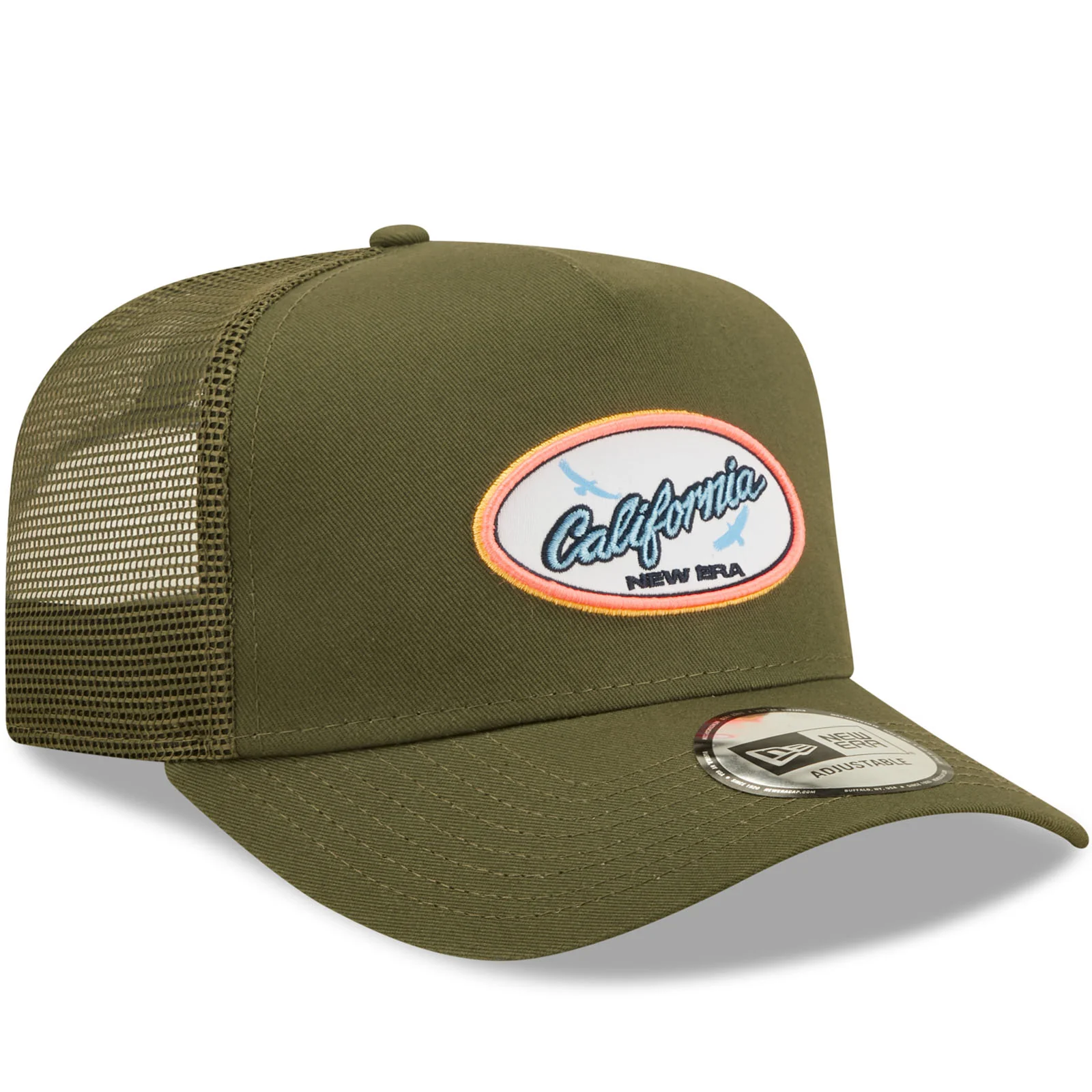 New Era California State Patch A-Frame Snapback Trucker Cap - Green - Image 3