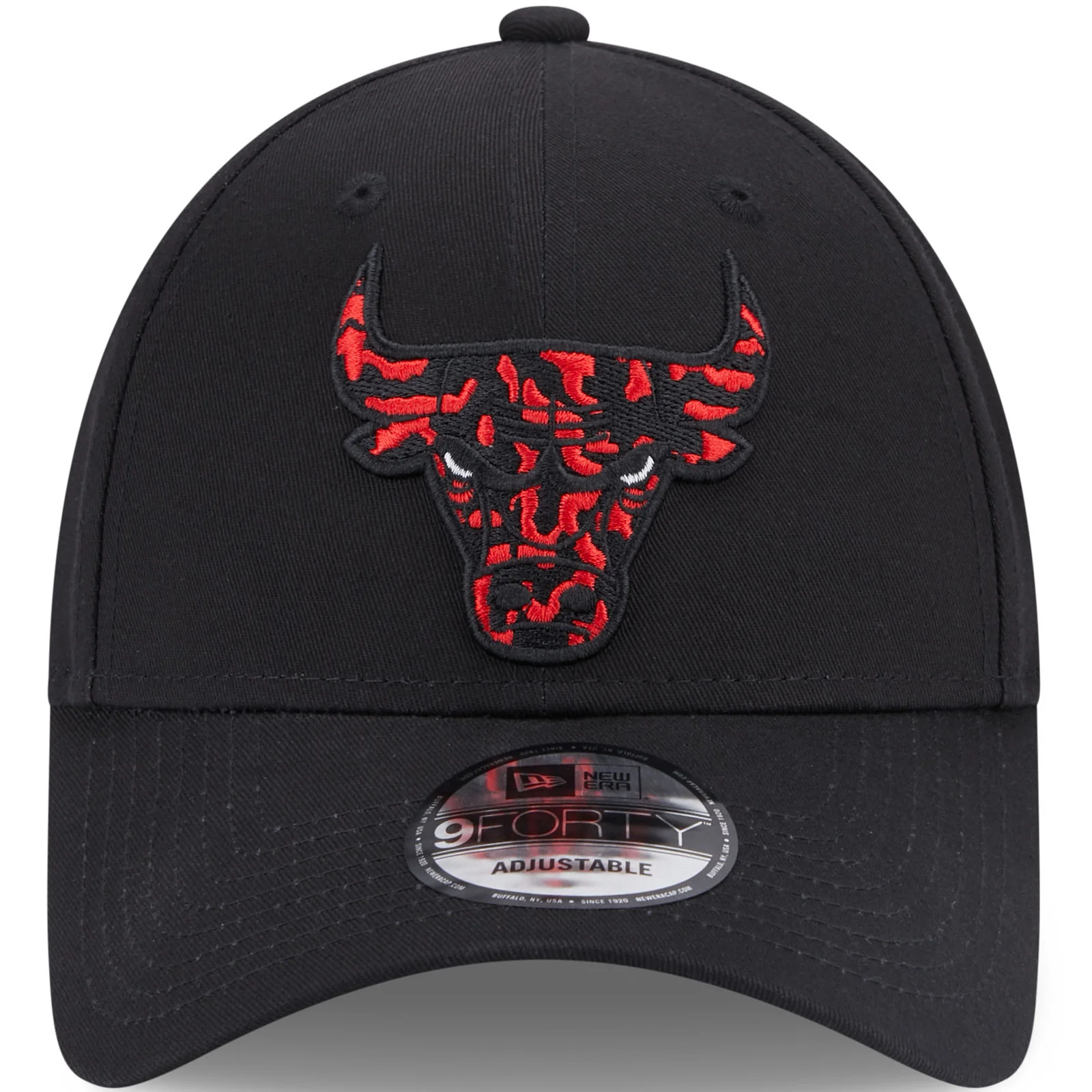 New Era Chicago Bulls Logo Infill 9FORTY Strapback Cap - Black - Image 4