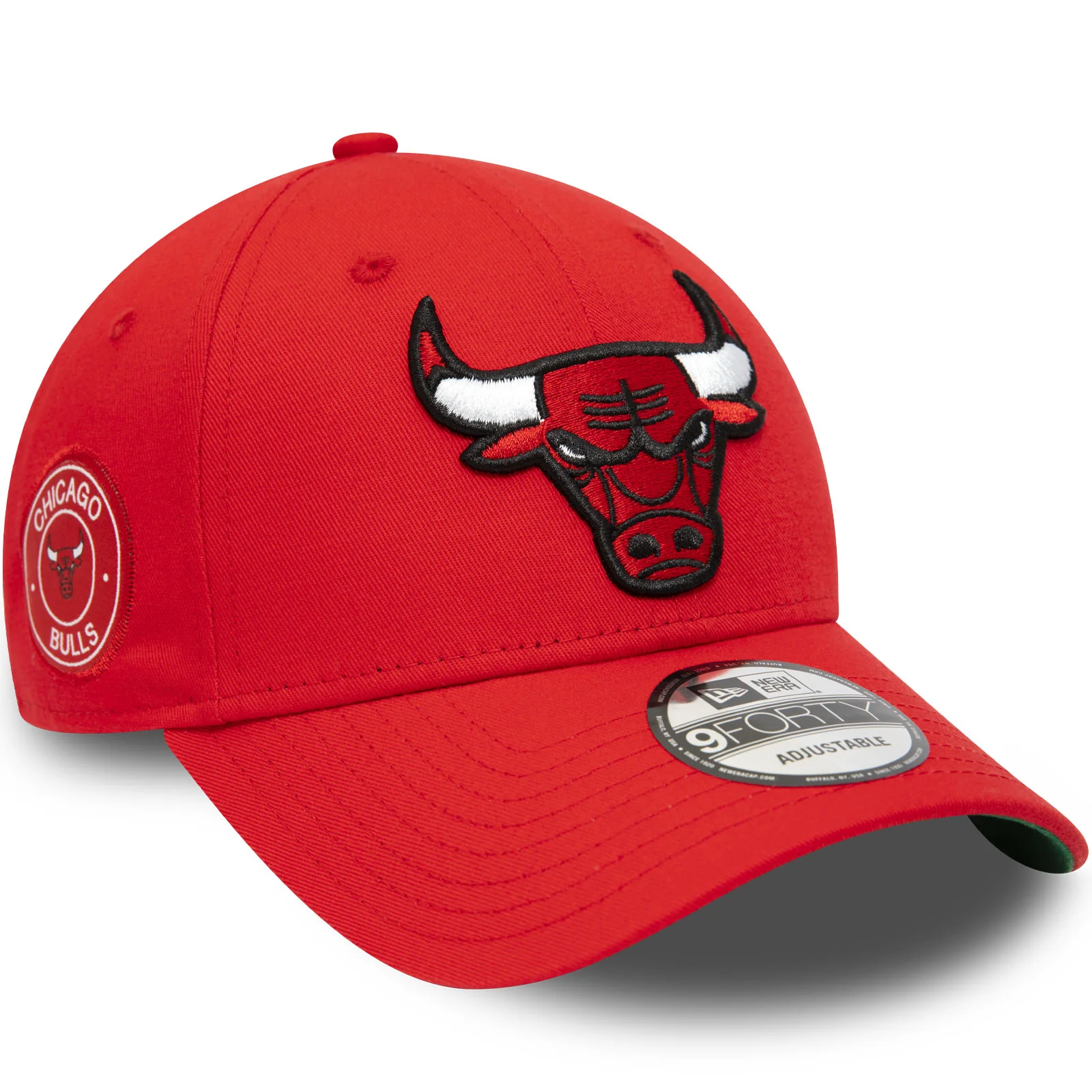 New Era Chicago Bulls Team Side Patch 9FORTY Cap  - Red - Image 3