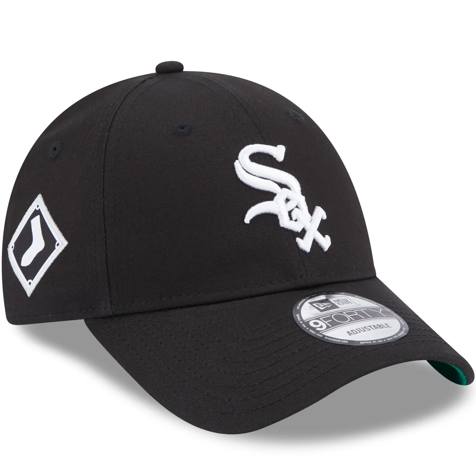 New Era Chicago White Sox Team Side Patch 9FORTY Cap - Black - Image 3