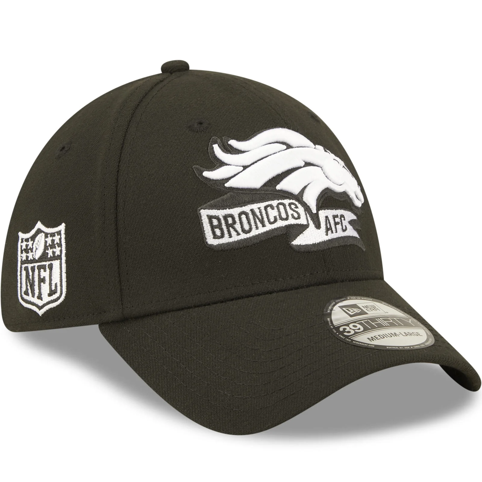 New Era Denver Broncos NFL 39THIRTY Sideline 2022 Baseball Cap - Black - Image 3