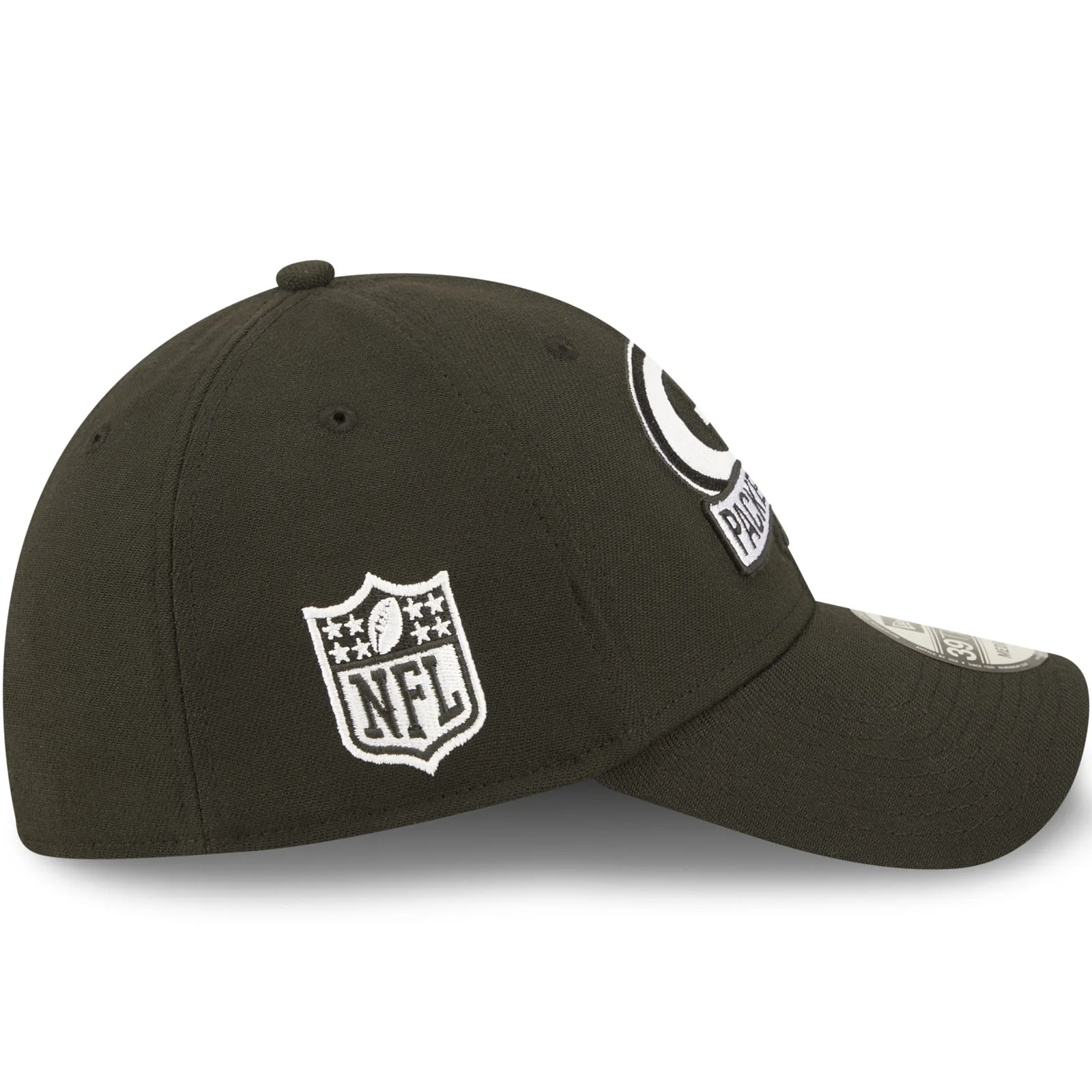 New Era Green Bay Packers NFL 2022 Sideline 39THIRTY Baseball Cap - Black - Image 6