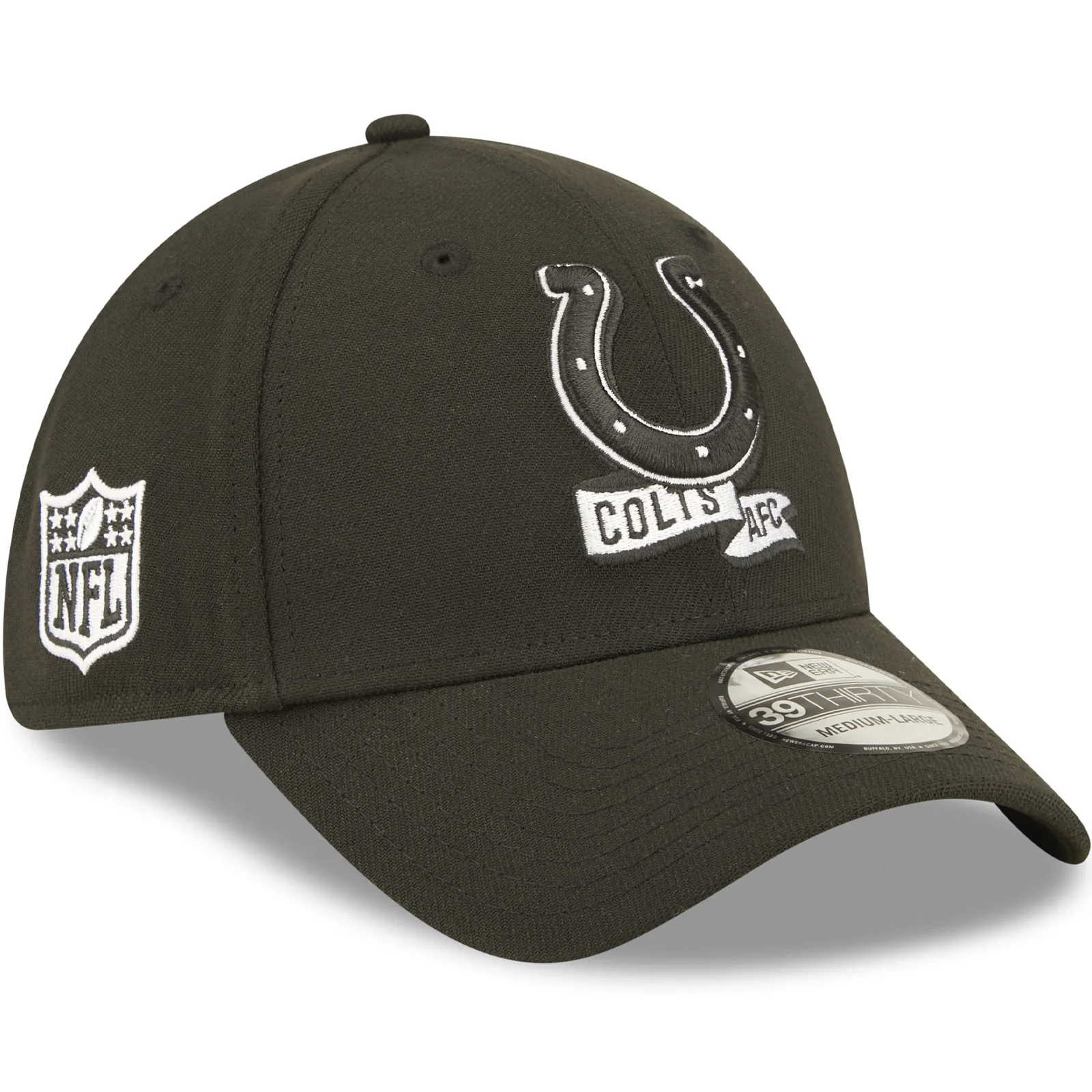 New Era Indianapolis Colts NFL 2022 Sideline 39THIRTY Baseball Cap - Black - Image 3