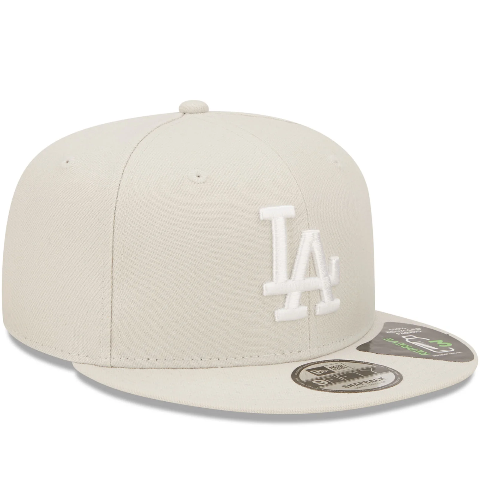 New Era LA Dodgers Repreve 9FIFTY Flat Visor Snapback Cap - Cream - Image 3