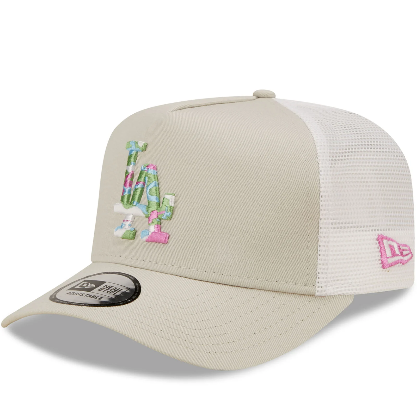 New Era LA Dodgers Seasonal Infill A-Frame Snapback Trucker Cap - Cream