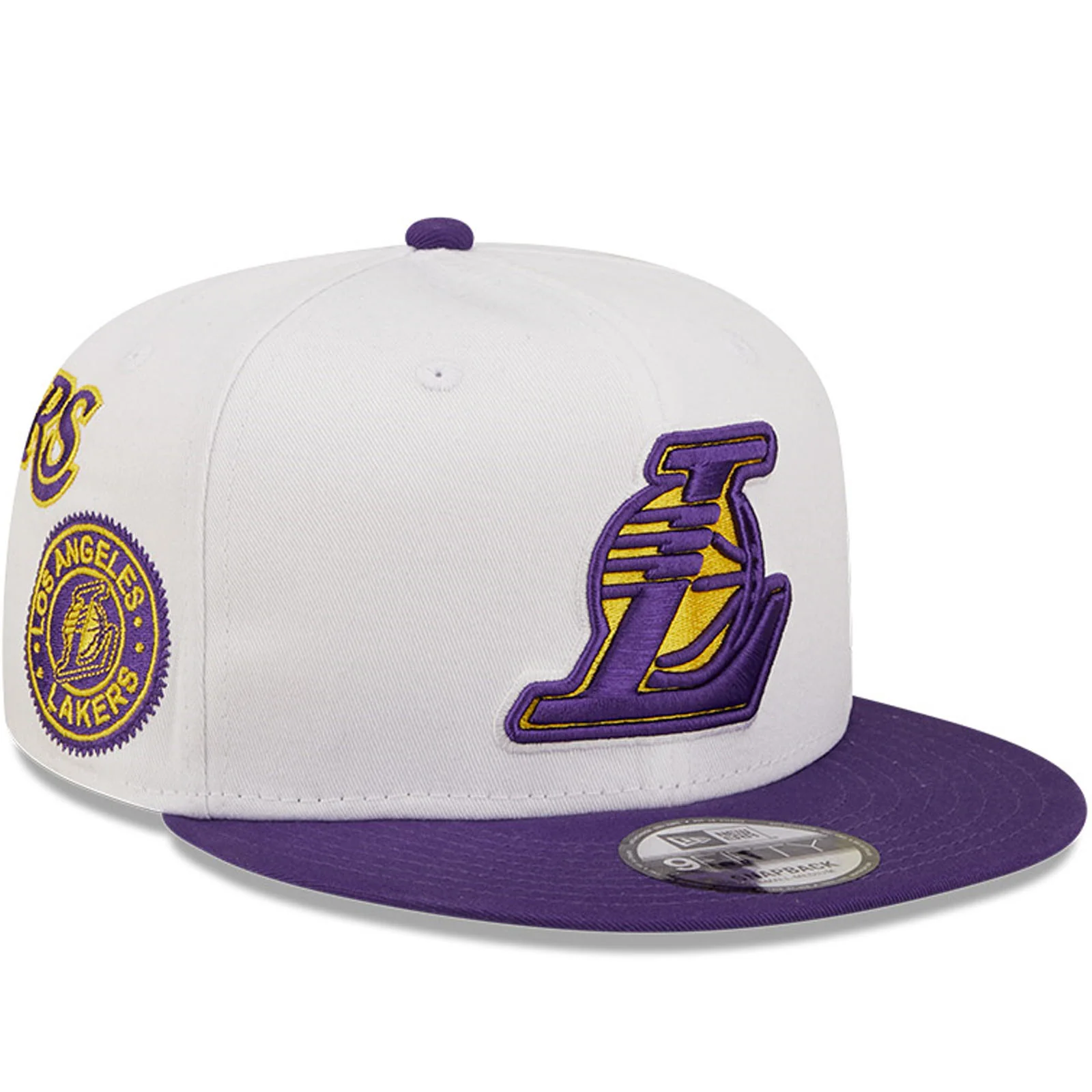 New Era LA Lakers 9FIFTY All Over Patch Snapback Cap - White - Image 3