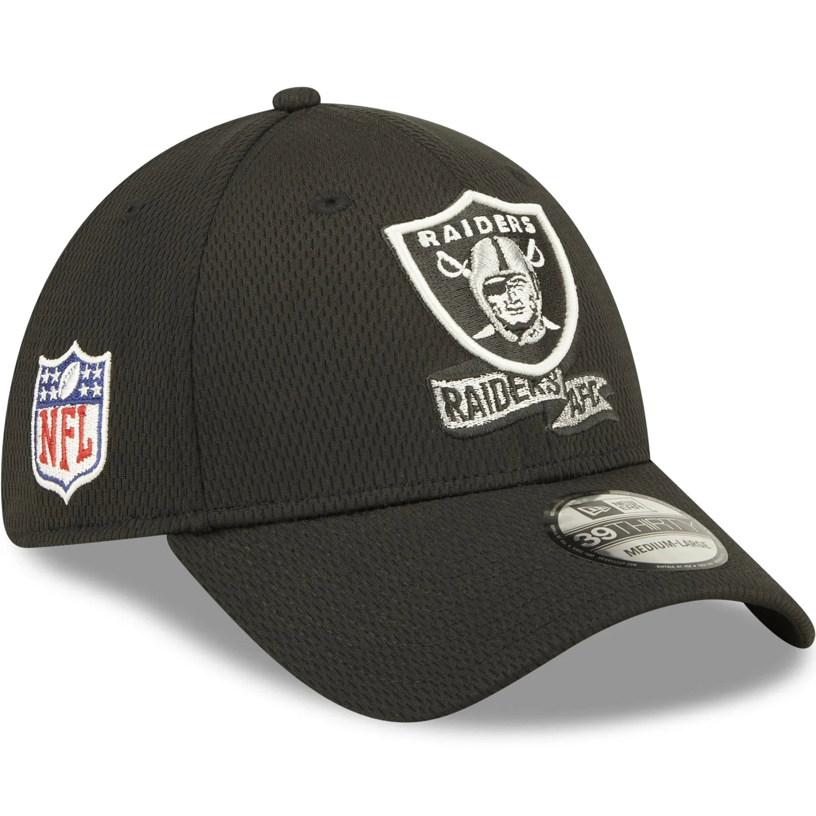 New Era Las Vegas Raiders NFL 39THIRTY Sideline Coach 2022 Baseball Cap Black - Image 3