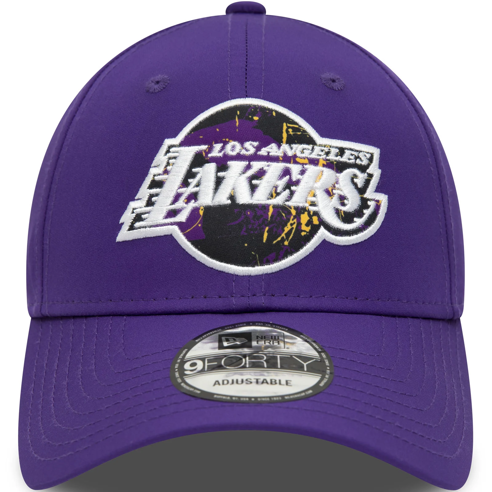New Era Los Angeles Lakers Print Infill 9FORTY Baseball Cap - Black - Image 4