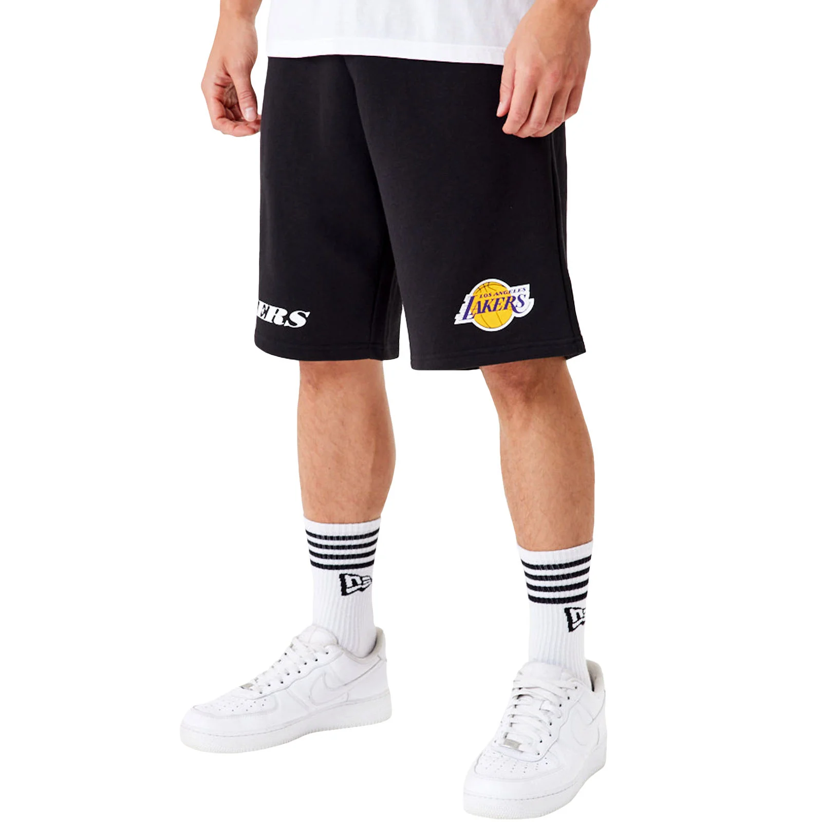 New Era Los Angeles Lakers Wordmark Oversized Sweatshorts - Black