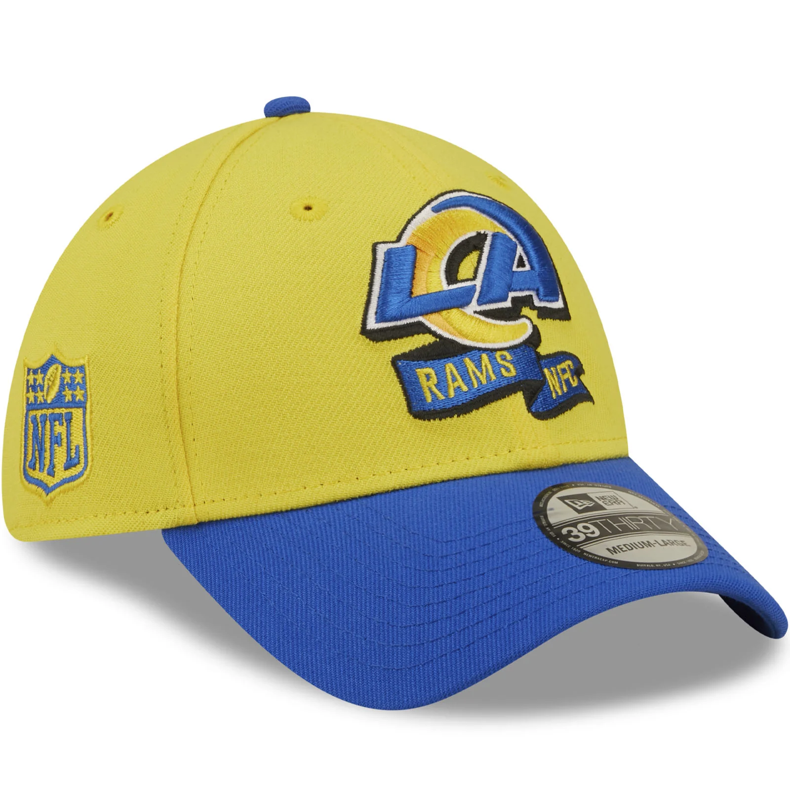 New Era Los Angeles Rams NFL 2022 Sideline 39THIRTY Baseball Cap - Yellow - Image 3