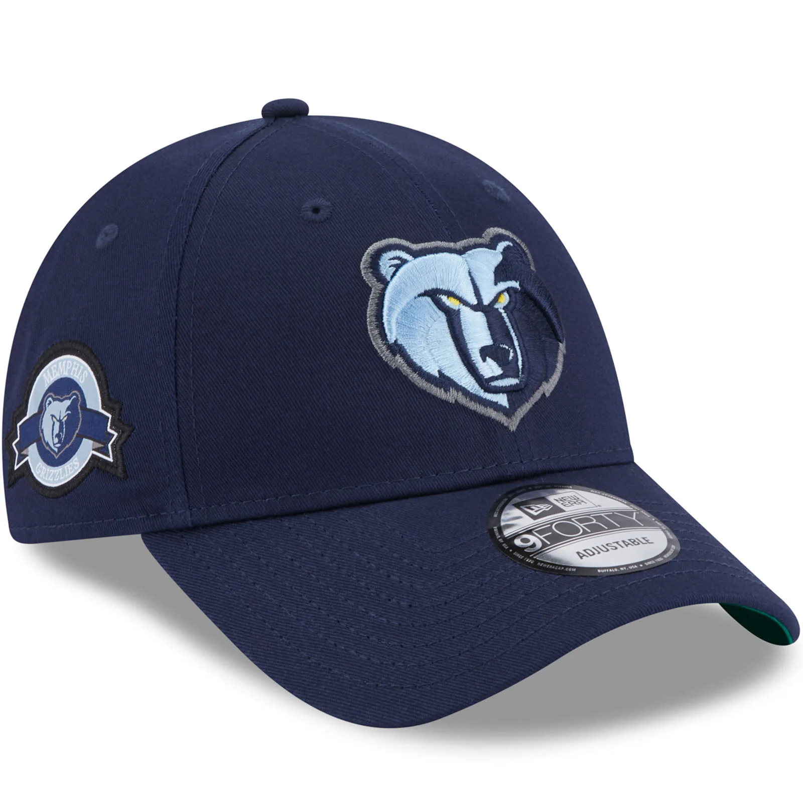 New Era Memphis Grizzlies Team Side Patch 9FORTY Cap - Navy - Image 3