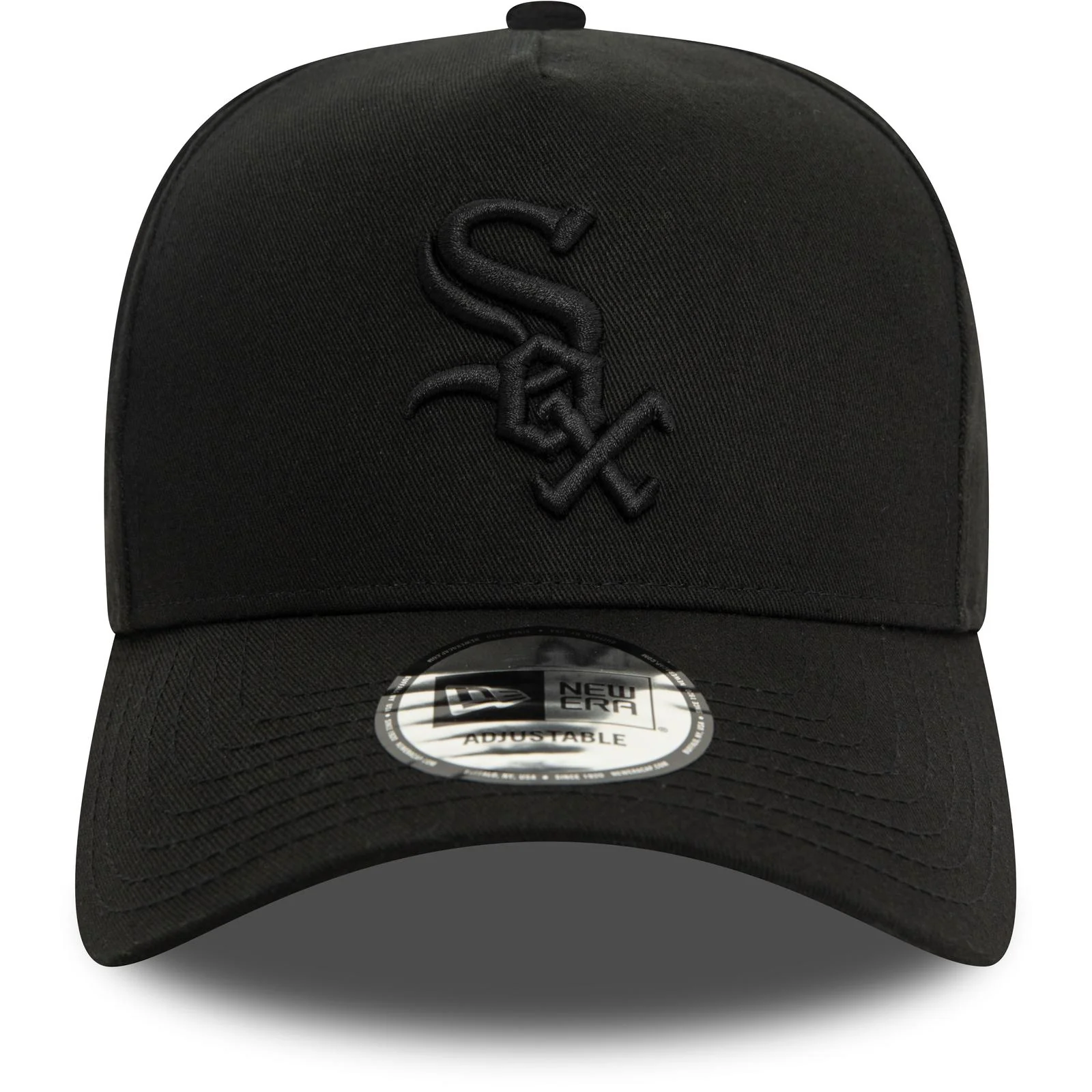 New Era Mens 9FORTY Chicago White Sox E-Frame Cap - Monochrome Black