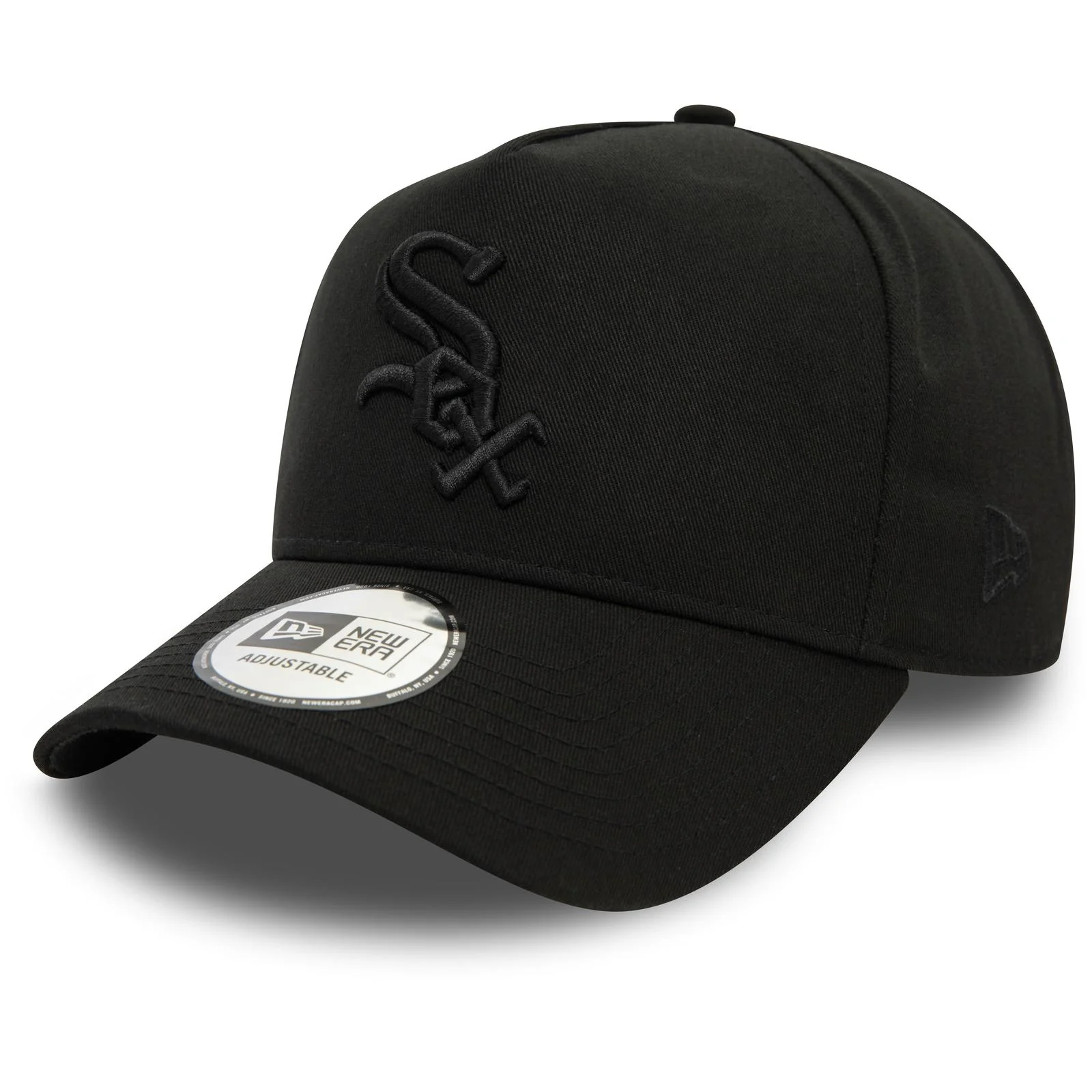 New Era Mens 9FORTY Chicago White Sox E-Frame Cap - Monochrome Black - Image 6