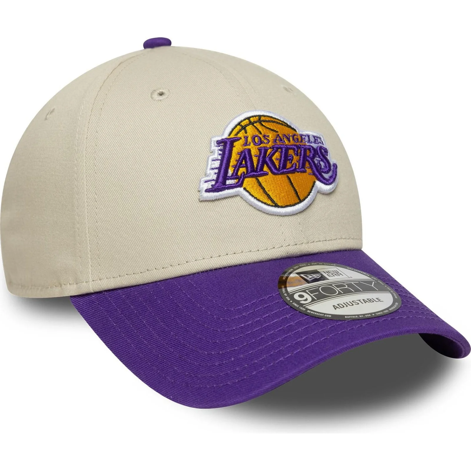 New Era Mens 9FORTY Los Angeles Lakers Baseball Cap - Light Cream - One Size - Image 2
