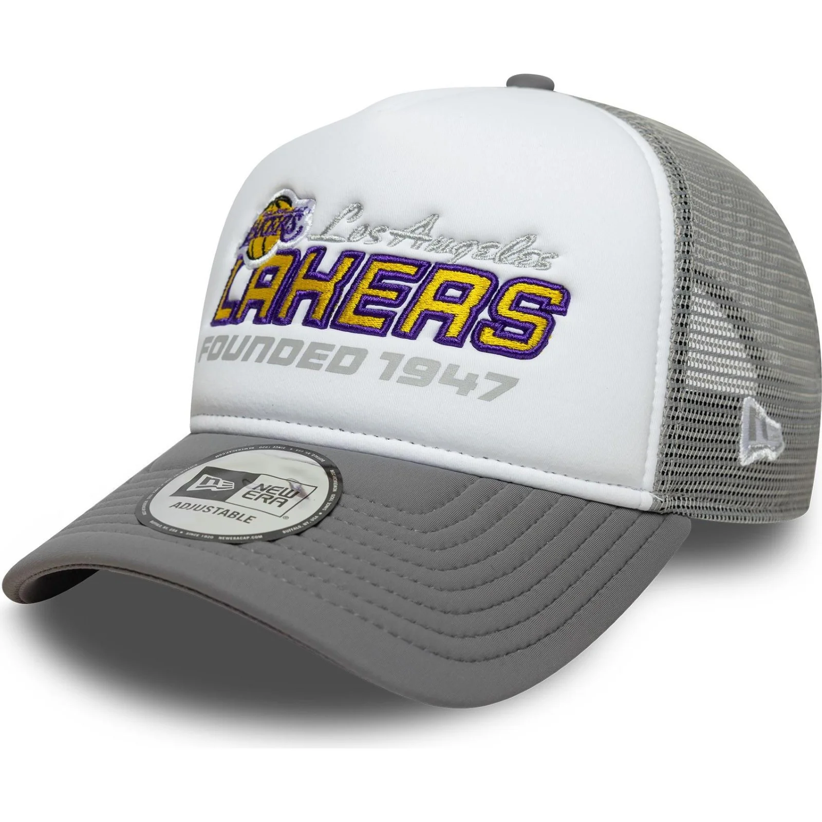 New Era Mens 9FORTY Los Angeles Lakers Trucker Cap - Grey - One Size