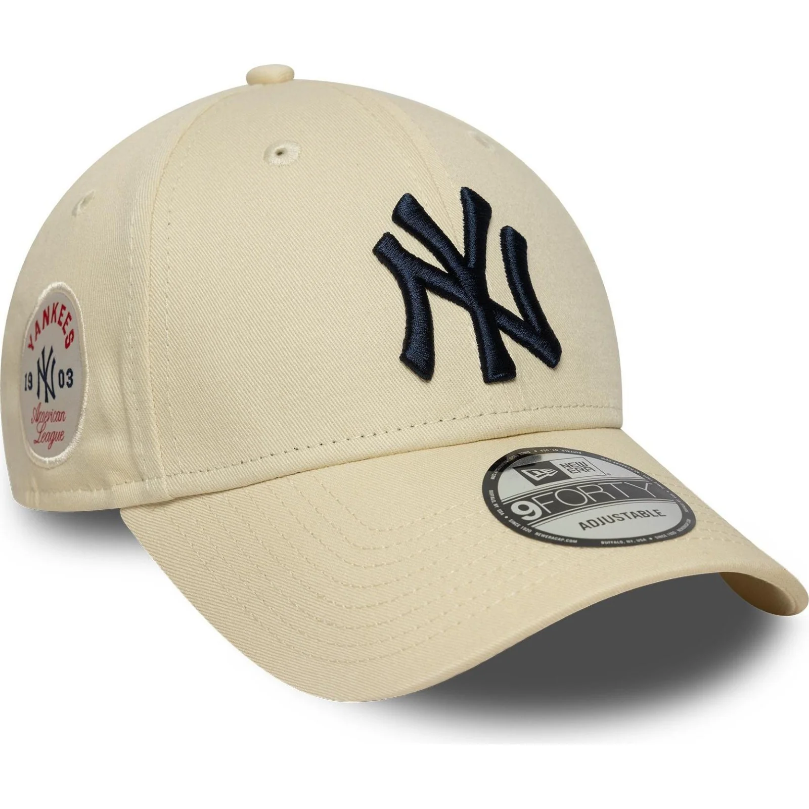 New Era Mens 9FORTY New York Yankees Baseball Cap - Light Cream - One Size - Image 2