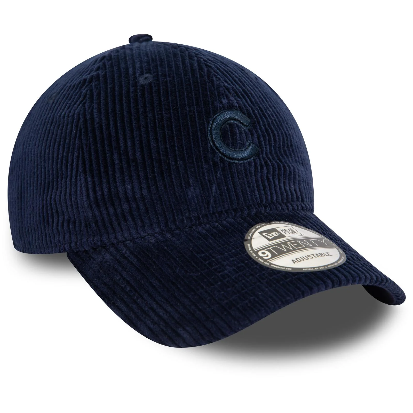 New Era Mens 9TWENTY Chicago Cubs Cord Strapback Cap - Navy - Image 2