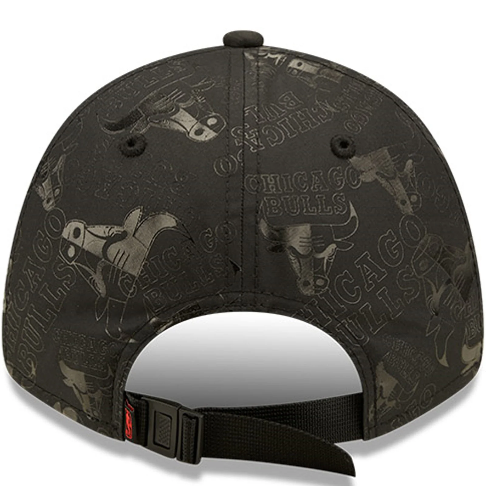 New Era Mens Chicago Bulls 9FORTY NBA Half Monogram Baseball Cap - Black - Image 2