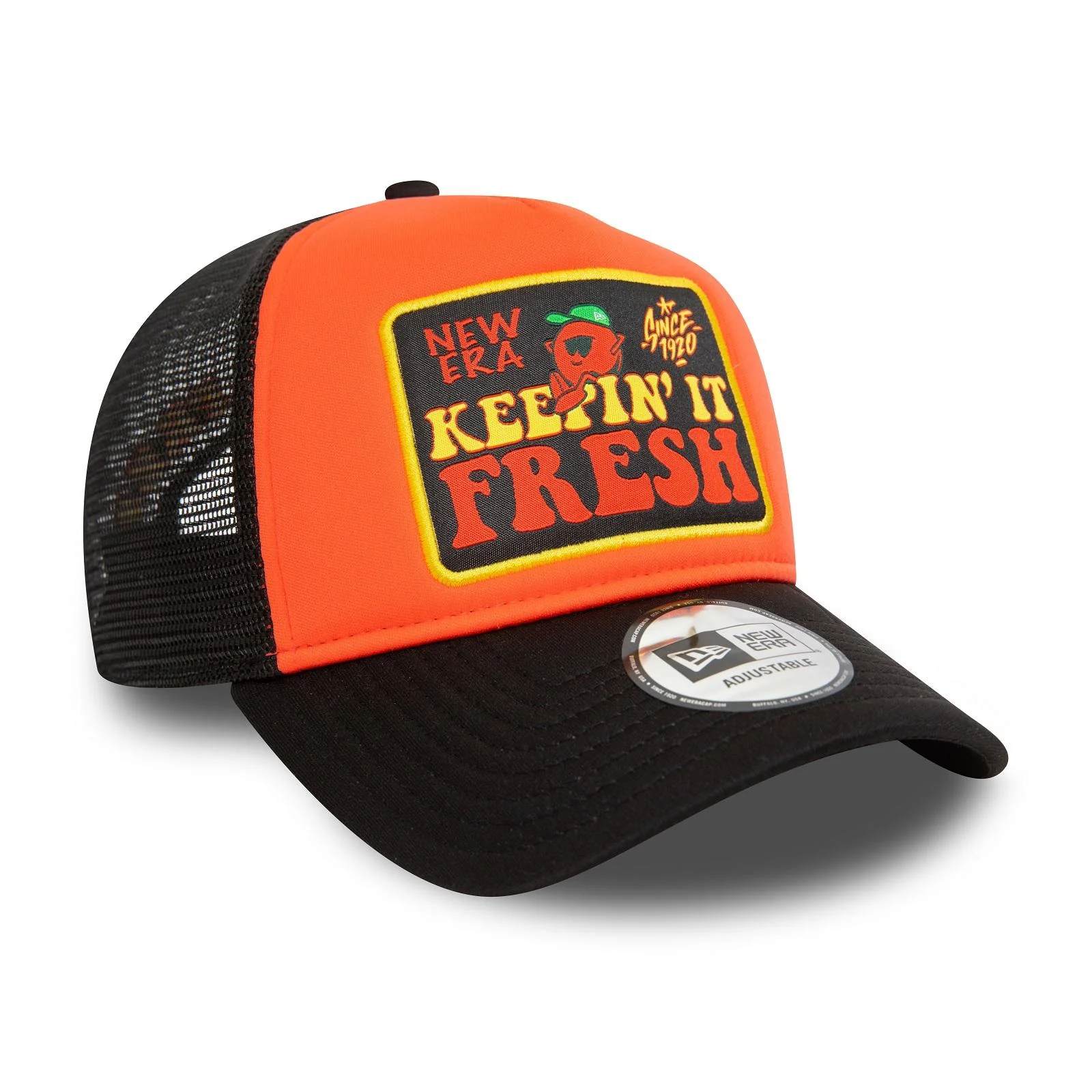 New Era Mens Keep It Fresh Patch Trucker Cap - Orange - Image 5