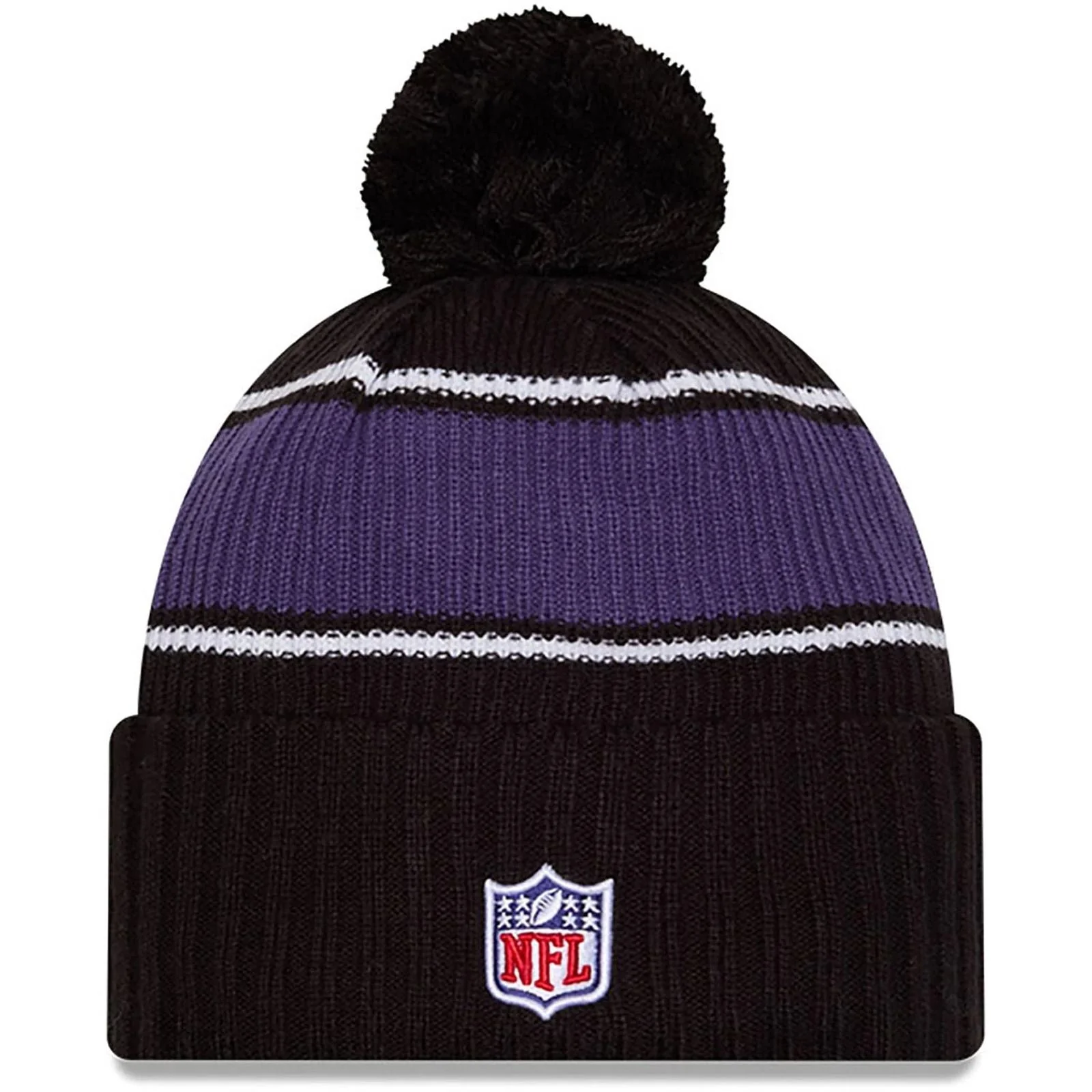 New Era Mens Knits Baltimore Ravens Bobble Hat - Black - Image 2