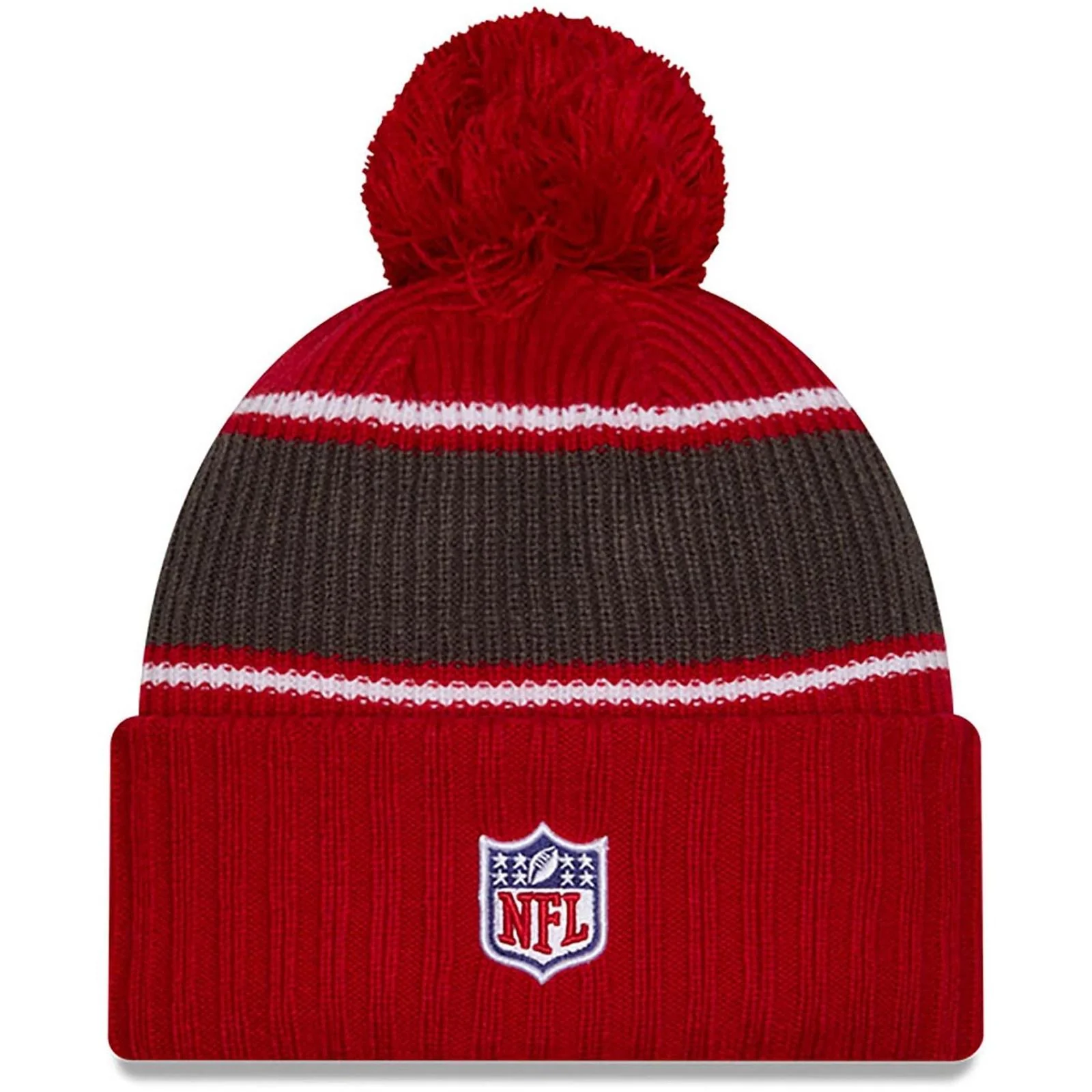 New Era Mens Knits San Tampa Bay Buccaneers Bobble Hat - Red - Image 2