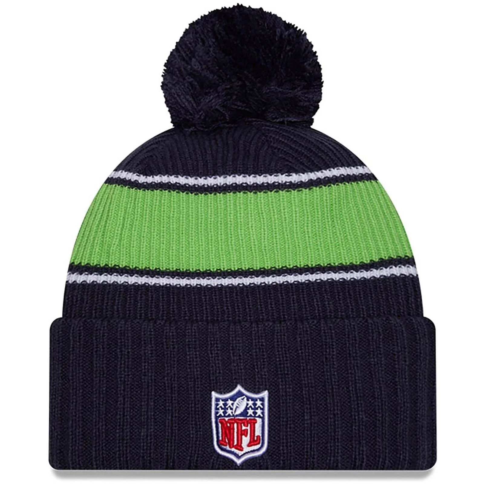 New Era Mens Knits Seattle Seahawks Bobble Hat - Dark Blue - Image 2