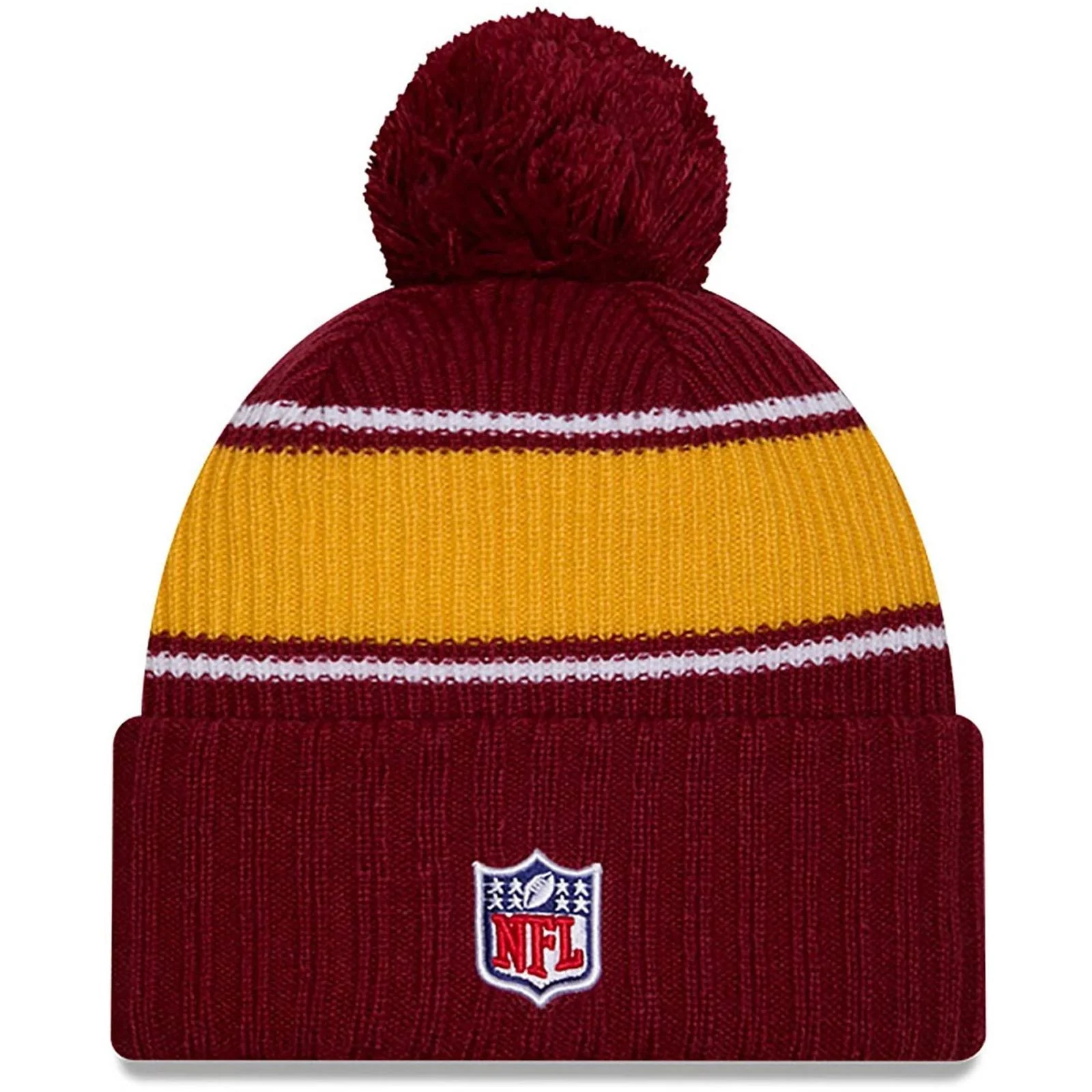 New Era Mens Knits Washington Commanders Bobble Hat - Dark Red - Image 2