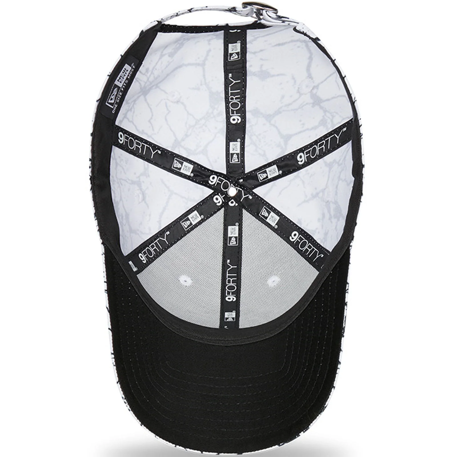 New Era Mens LA Lakers 9FORTY NBA Marble Baseball Cap - White - Image 5