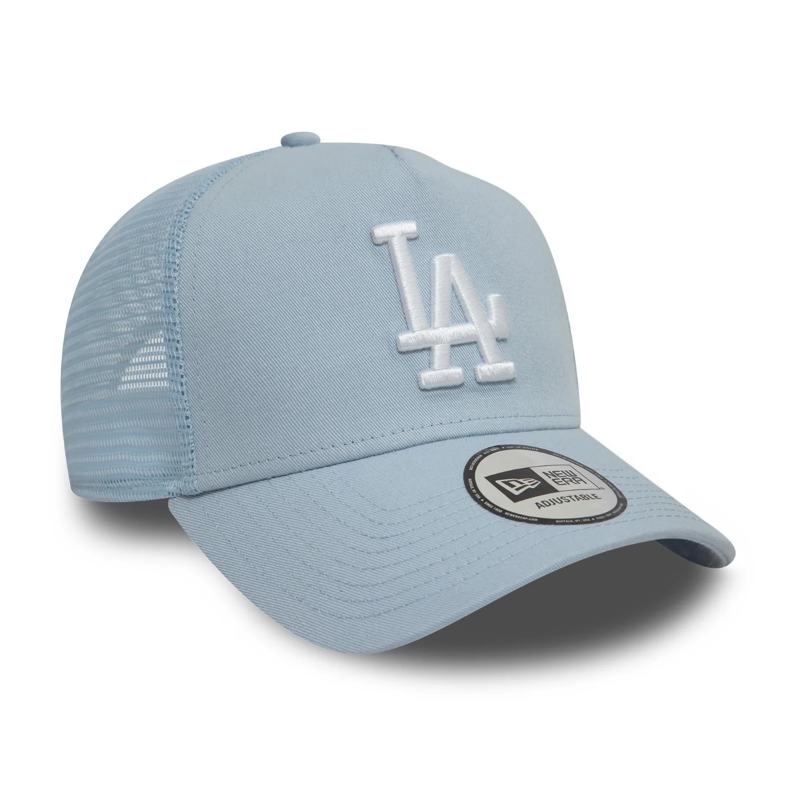 New Era Mens Los Angeles Dodgers 9FORTY League Essential Trucker Cap - Pastel Blue - OSFM - Image 3